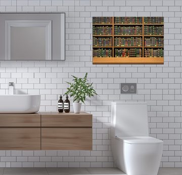 Wallario Wandfolie, Bibliothek - Regal voller alter Bücher, wasserresistent, geeignet für Bad und Dusche