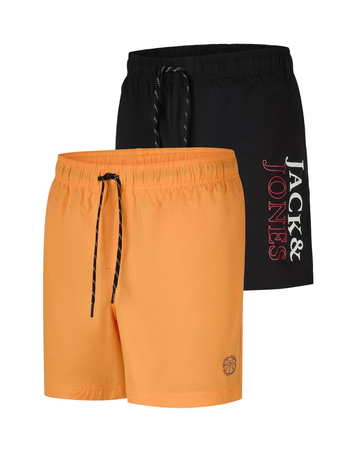 Jack & Jones Badeshorts Herren Badehose JPSTMAUI SWIM MIX SMU 2PK Regular Fit (2-St) Sportshorts mit Kordelzug