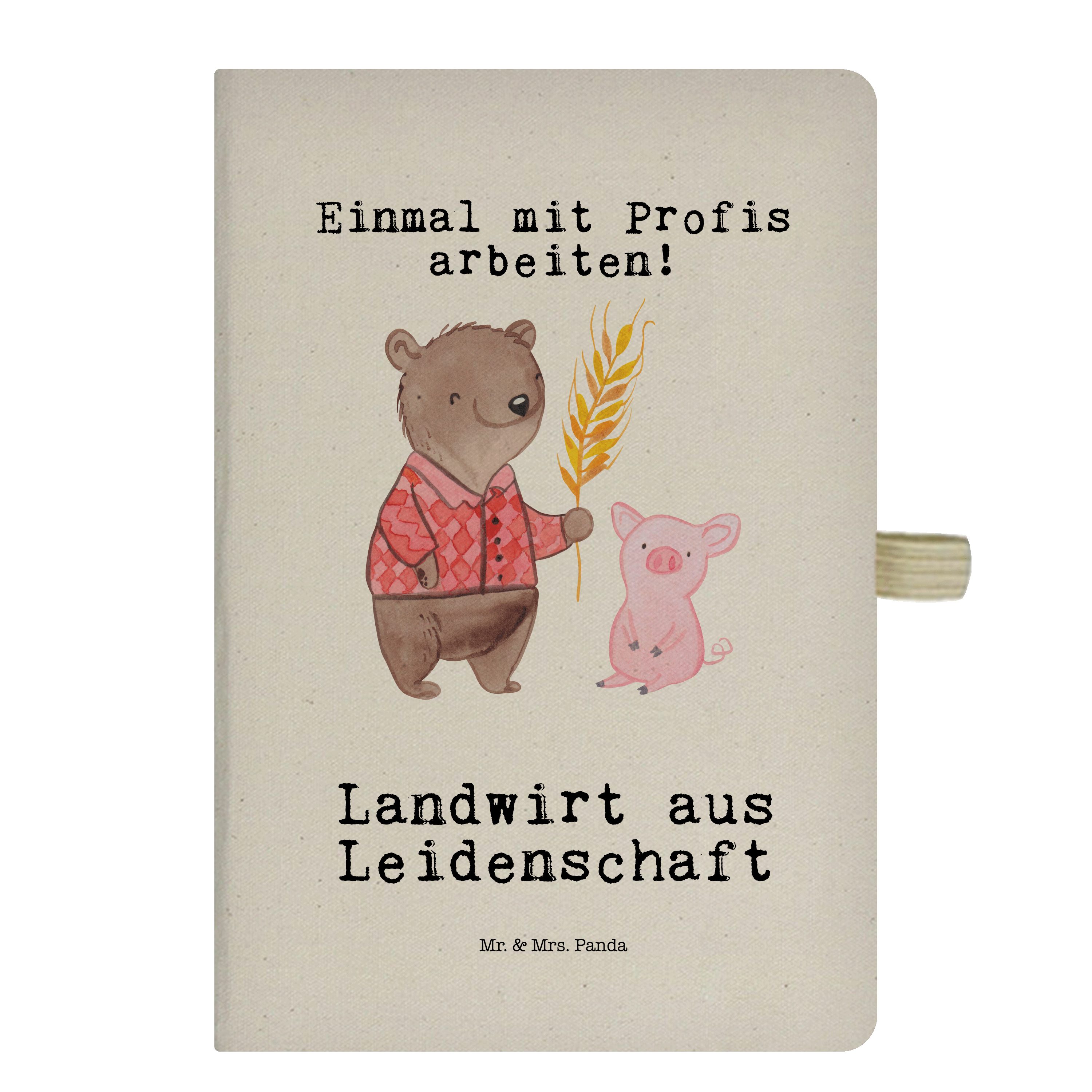 Mr. & Mrs. Panda Notizbuch Landwirt aus Leidenschaft - Transparent - Geschenk, Notizen, Agronom, Mr. & Mrs. Panda