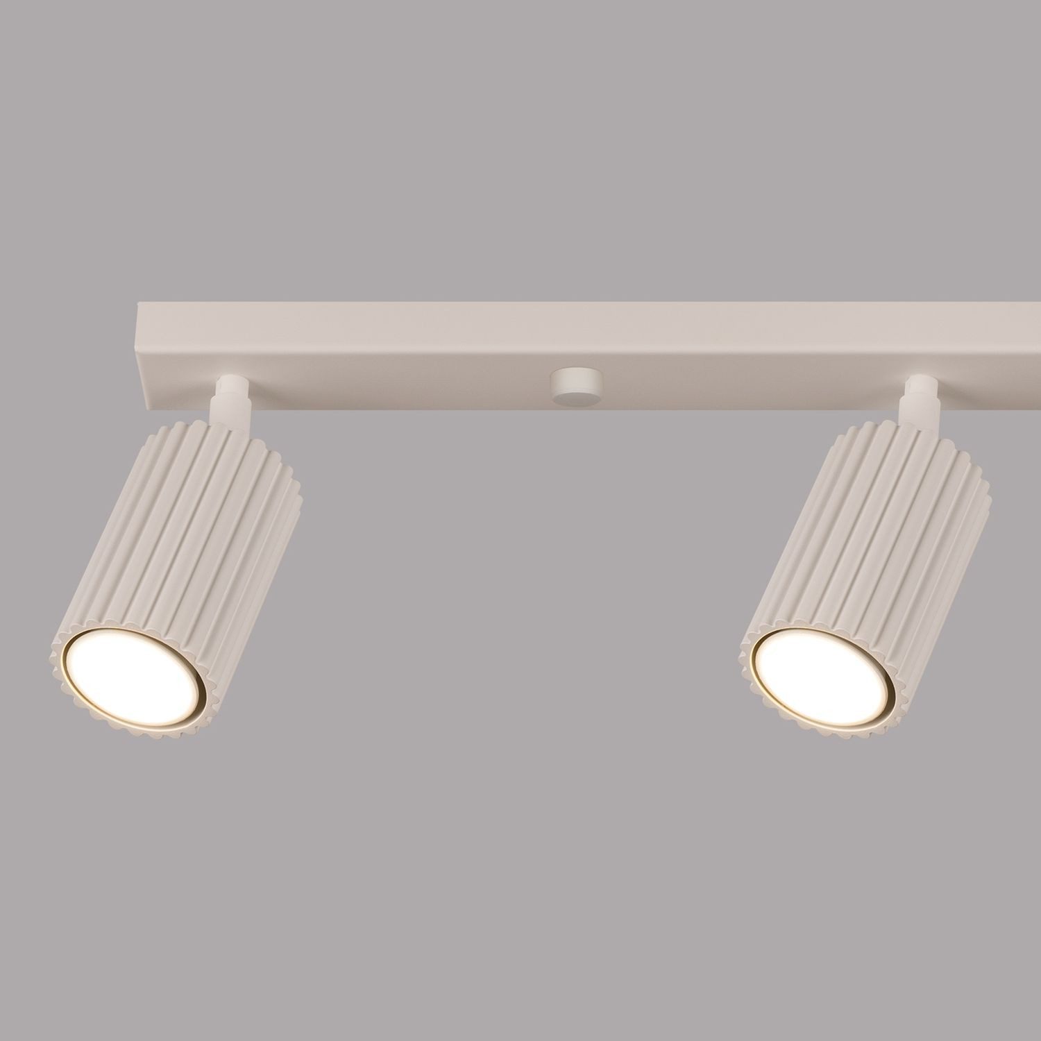 Licht-Erlebnisse Deckenstrahler BERTA, ohne Leuchtmittel, Aluminium GU10 verstellbar Creme 4-flammig länglich Modern Spot