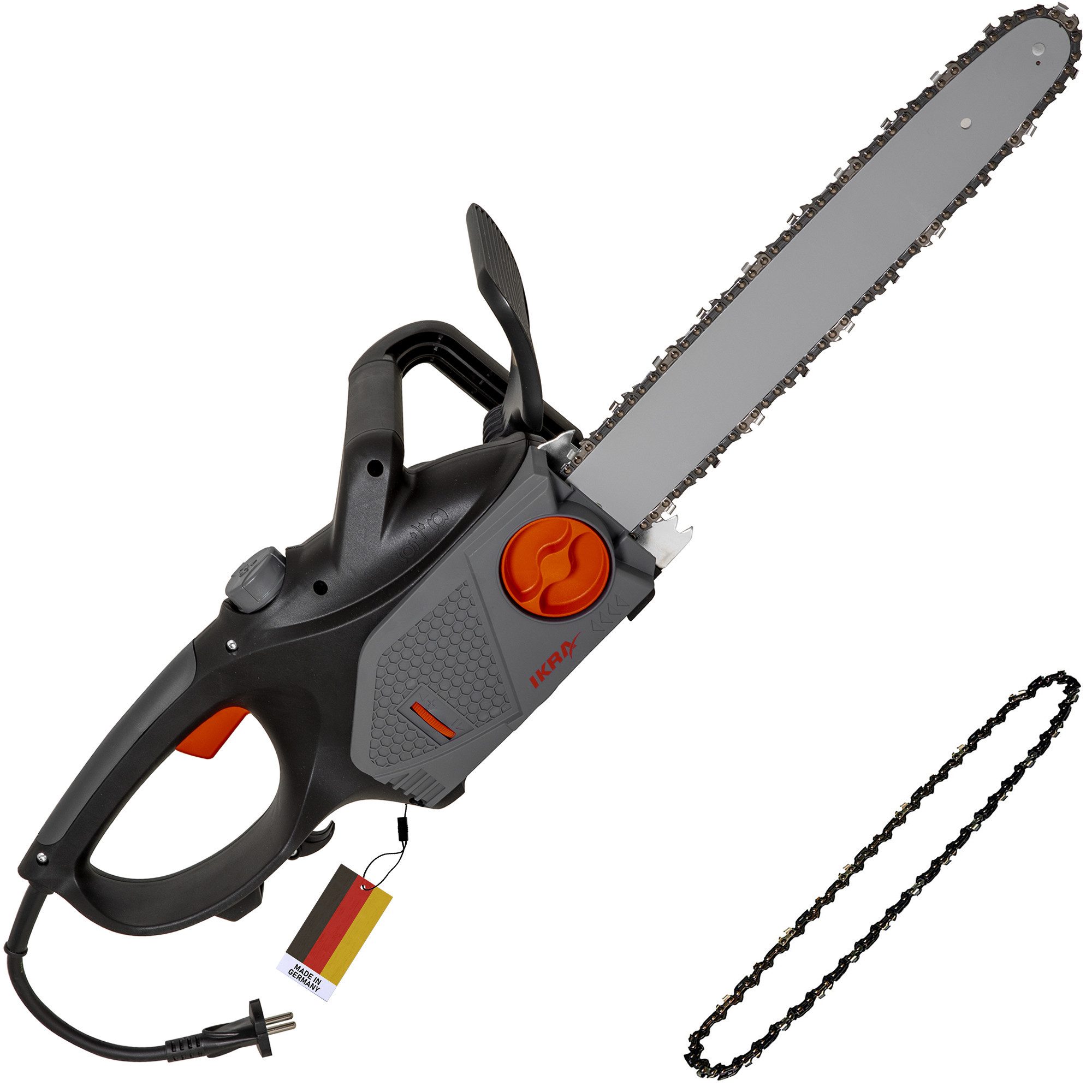 ikra GmbH Elektro-Kettensäge KSE 2400-40, 40 cm Schwertlänge, 2400 Watt, inkl. 2. Kette, Made in Germany
