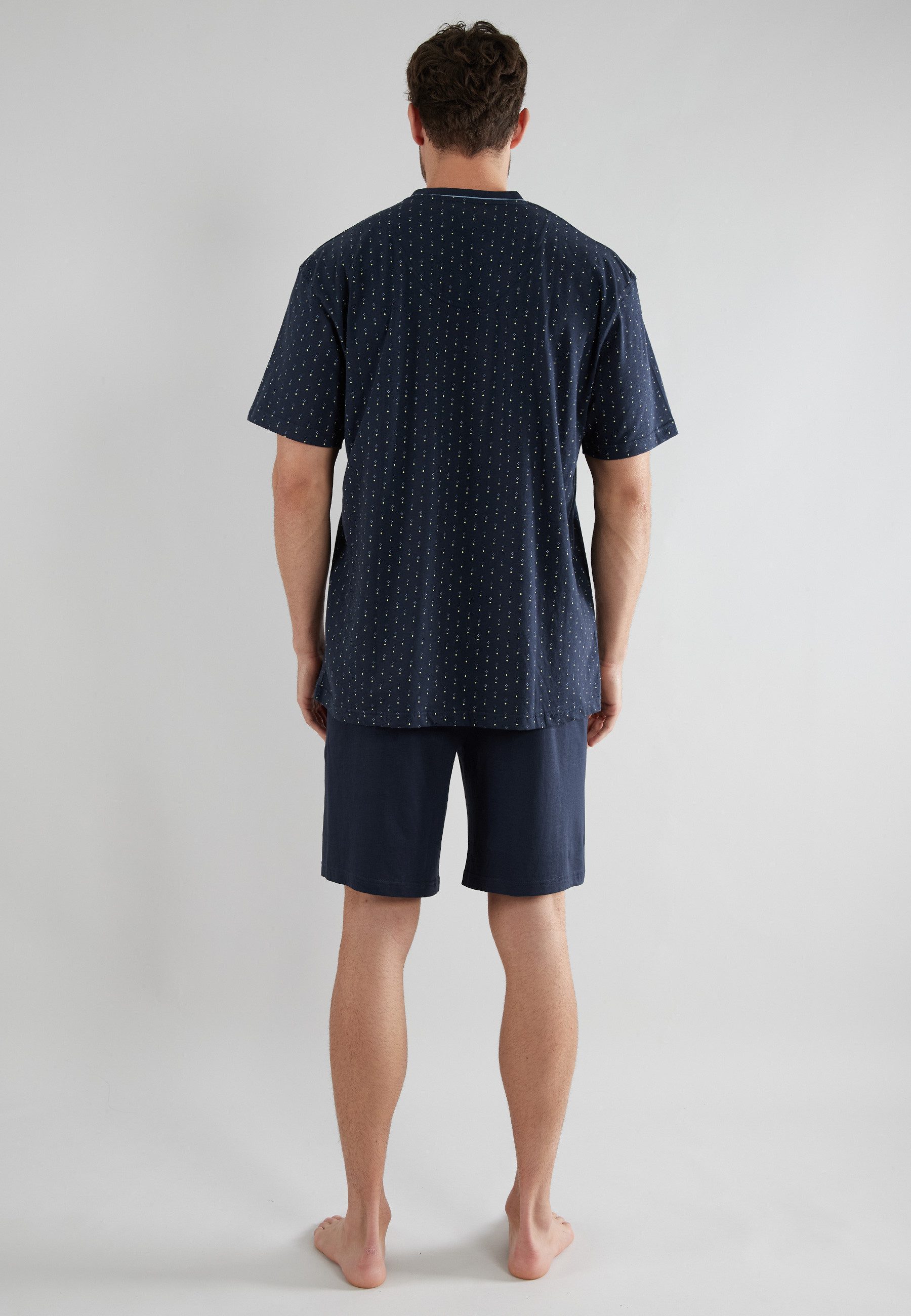 GÖTZBURG Shorty GÖTZBURG Herren Shorty blau bedruckt (1 tlg)