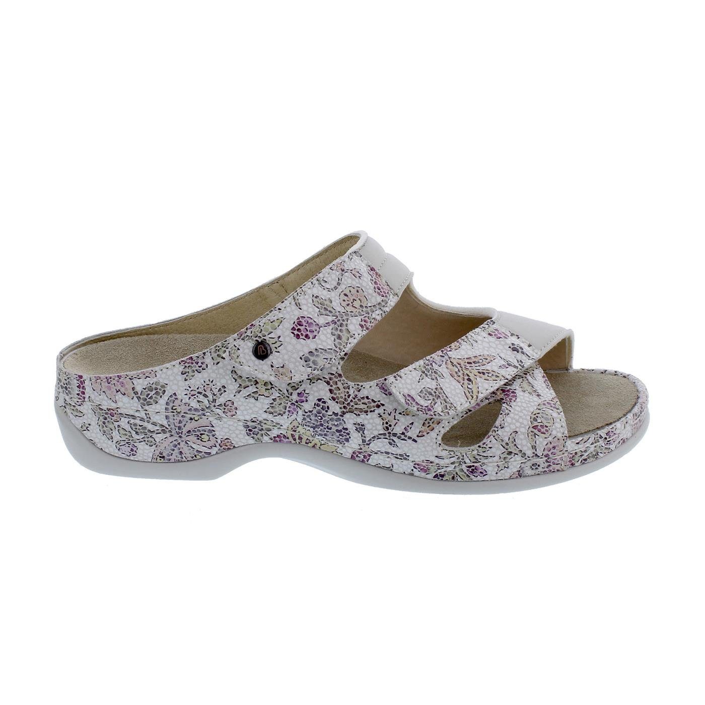 Berkemann Pantolette Janna, Weiß - Gemustert, Nubukleder u. Stretch, W Pantolette