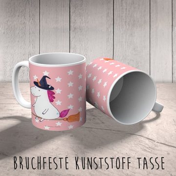 Mr. & Mrs. Panda Kinderbecher Einhorn Hexe - Rot Pastell - Geschenk, Kunststoffgeschirr, Leben, Peg, Kunststoff, Förderung der Selbstständigkeit