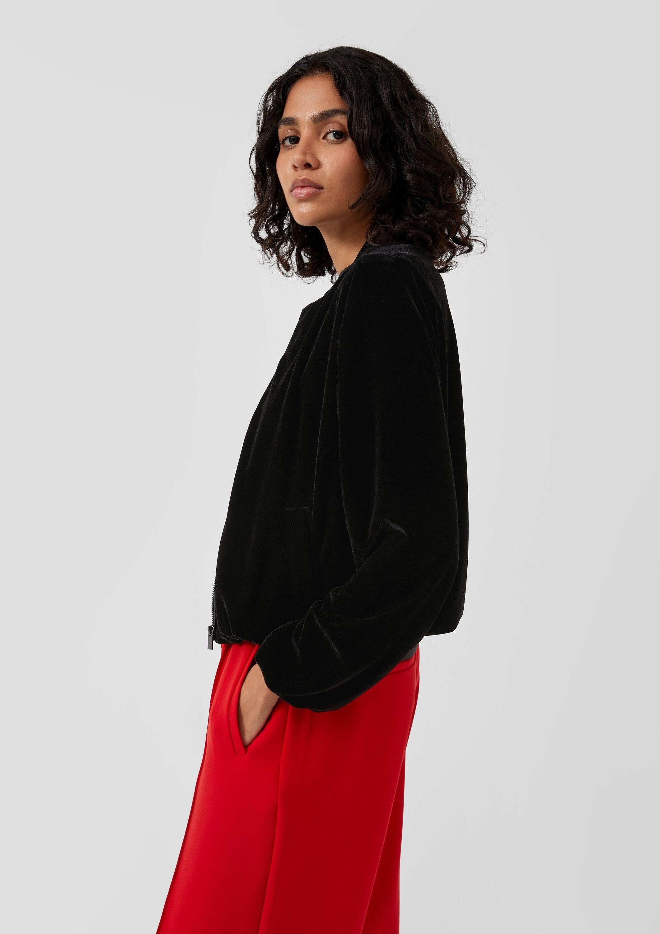 s.Oliver Funktionsjacke Indoor-Jacke Fließender Samtblouson