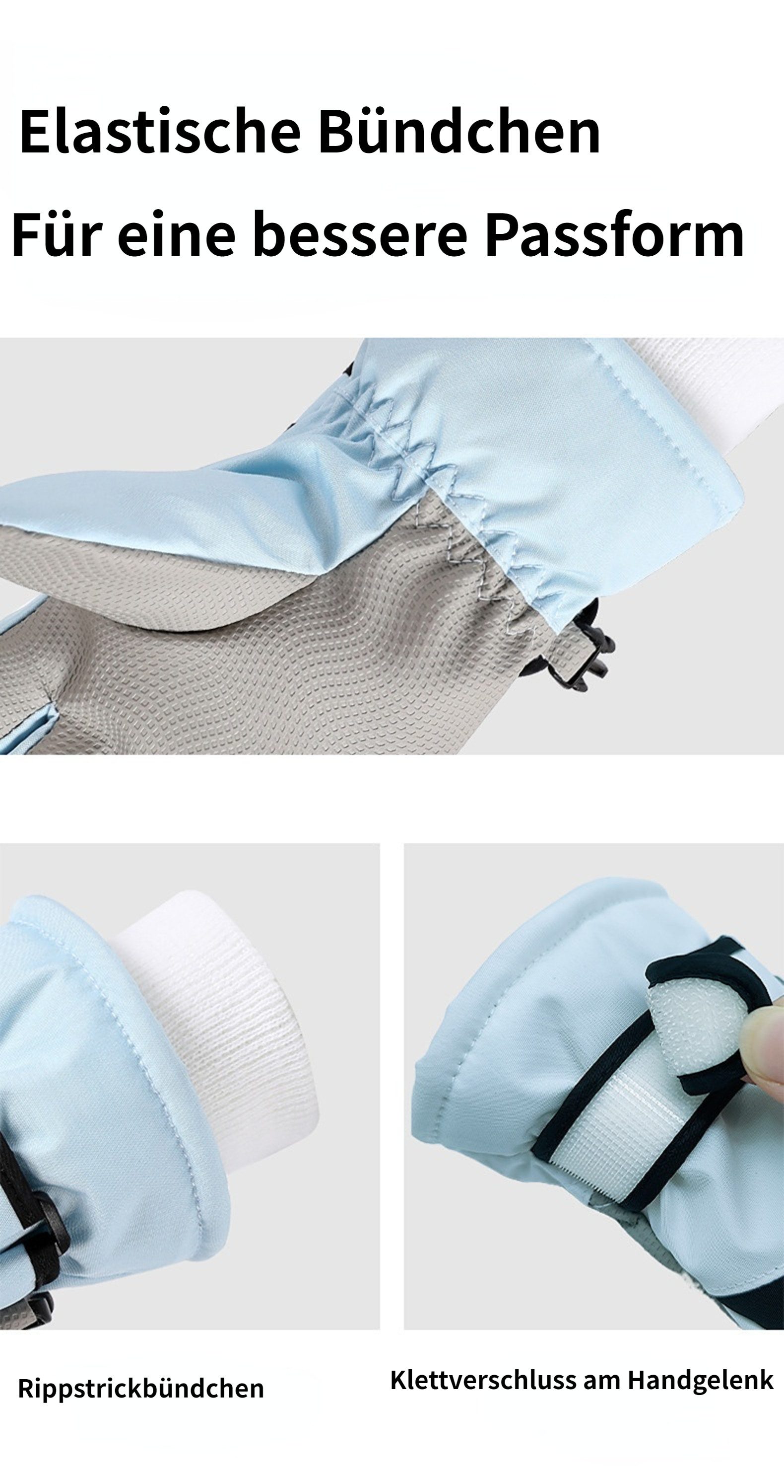 Blusmart Skihandschuhe Winter-Skihandschuhe für Herren und Damen (Warme, dicke Fleece-Handschuhe, winddicht und rutschfest, 5-Finger-Touchscreen, präzises Ansprechverhalten) Outdoor-Fahrradhandschuhe für Herren und Damen