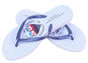 Sarcia.eu Blau-weiß gestreifte Flip-Flops, London 36-37 EU / 3-4 UK Badezehentrenner