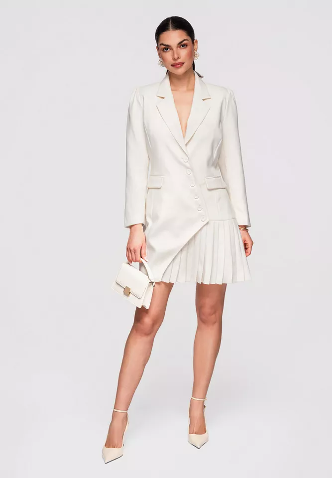 OMBRE Abendkleid Damen Etuikleid Minikleid V-Ausschnitt Cocktailkleid (kein Set, 1-tlg) Asymmetrischer Vorderseite mit Falte