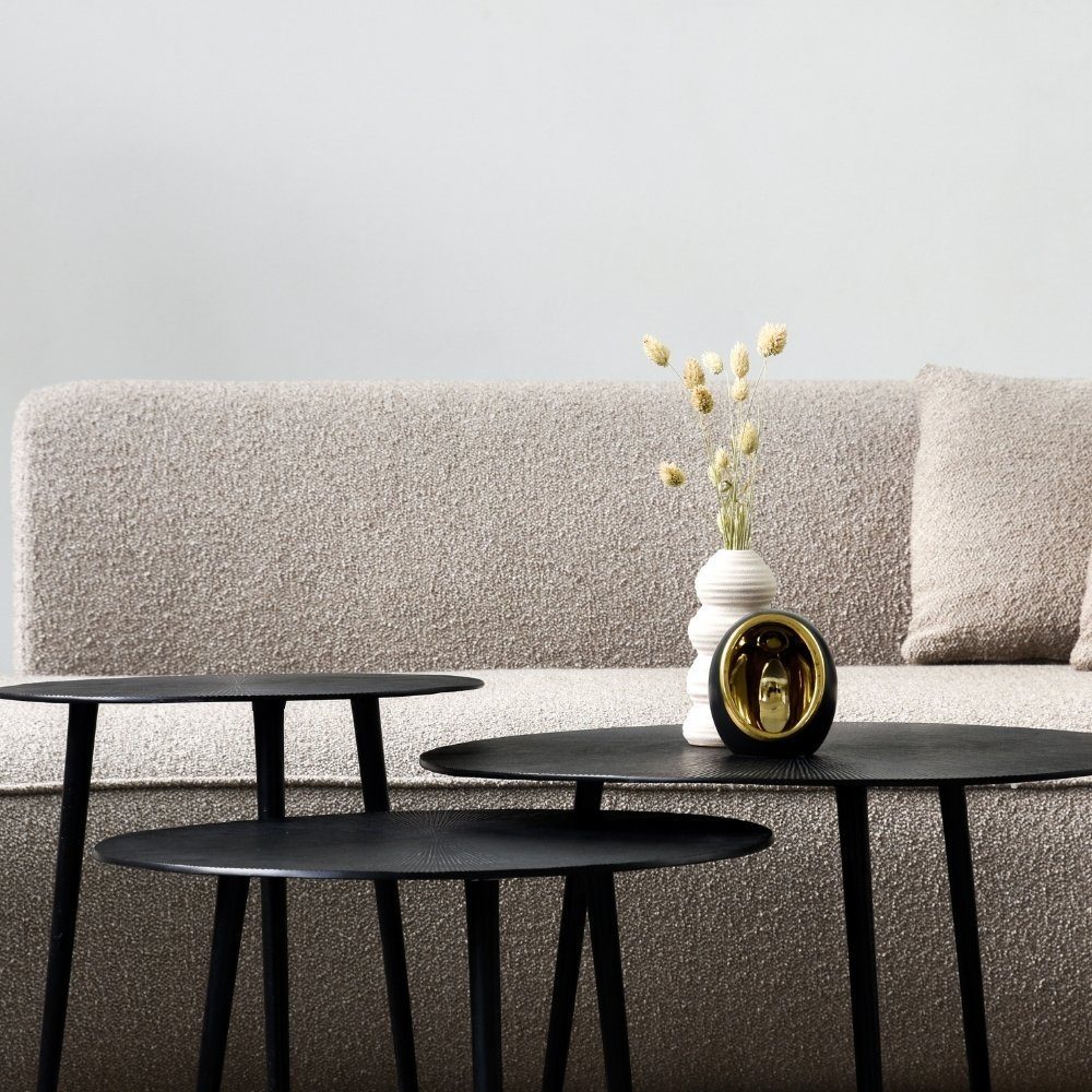 RINGO-Living Beistelltisch Couchtisch Lilou 450x600mm, Möbel aus 3er-Set Metall in Schwarz