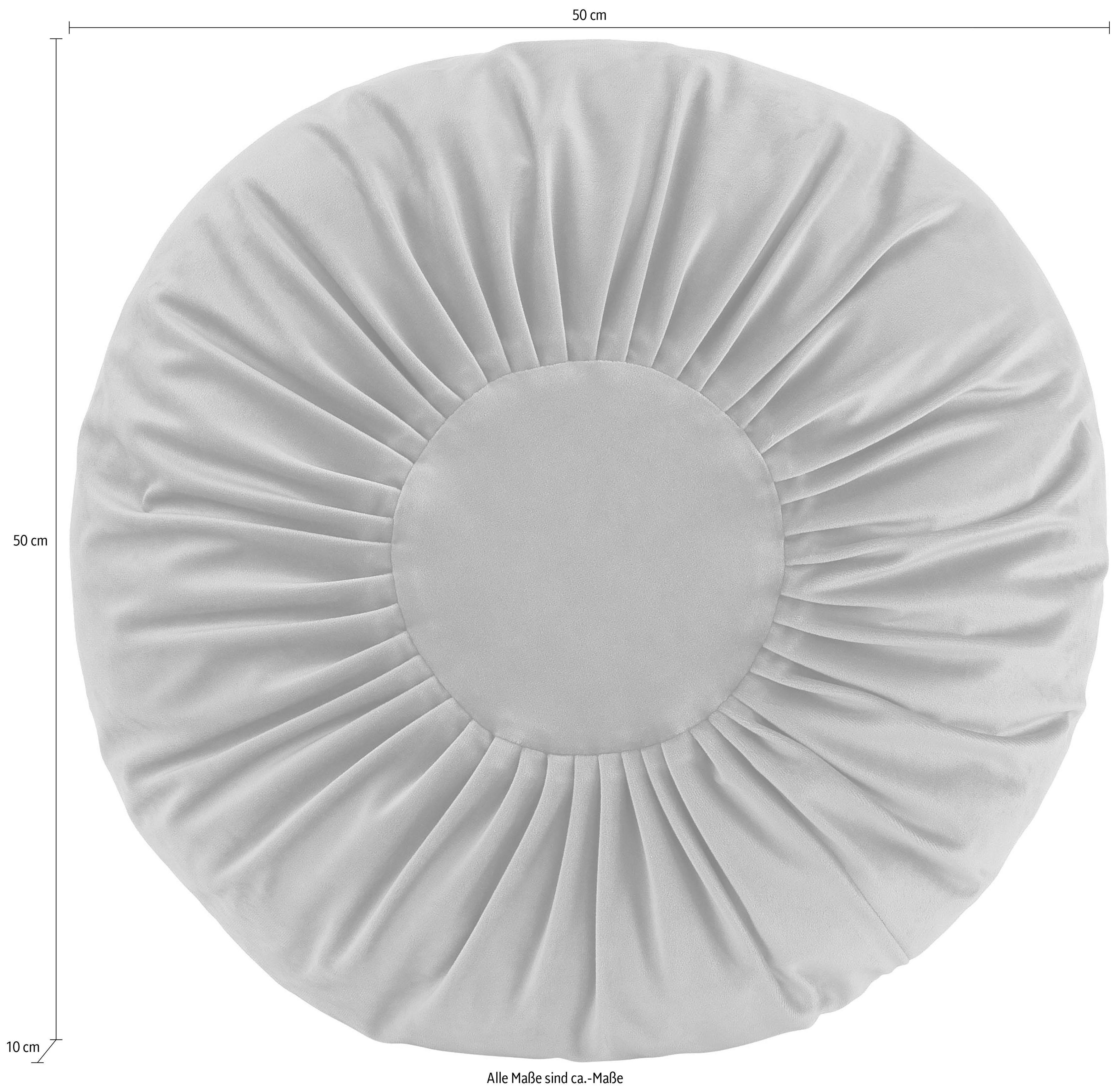 H.O.C.K. Dekokissen Nobile Samt mit Raffung, Kissenhülle mit Füllung, 1 Stück