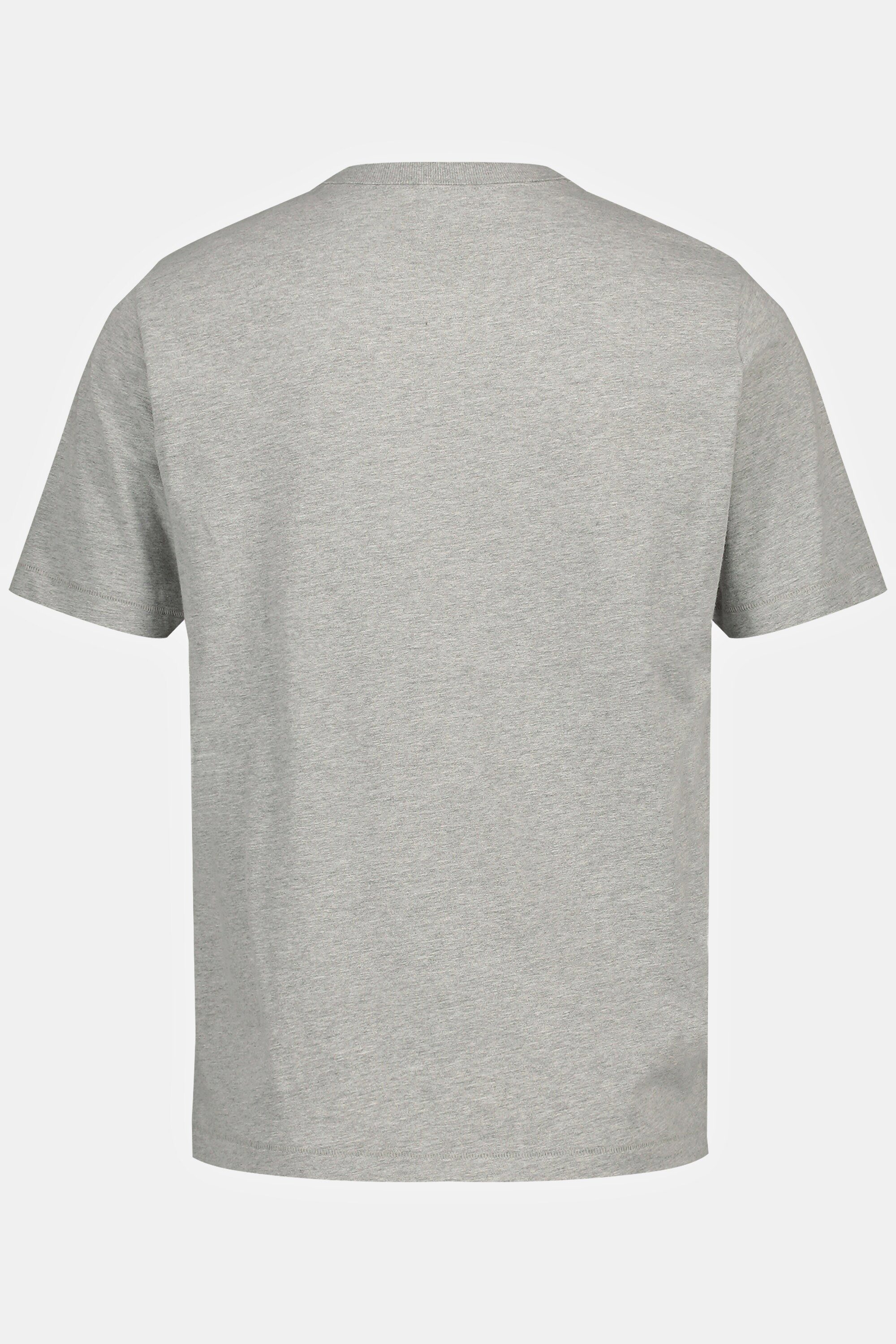 JP1880 T-Shirt T-Shirt Halbarm Melangejersey Rundhals Print LAKE