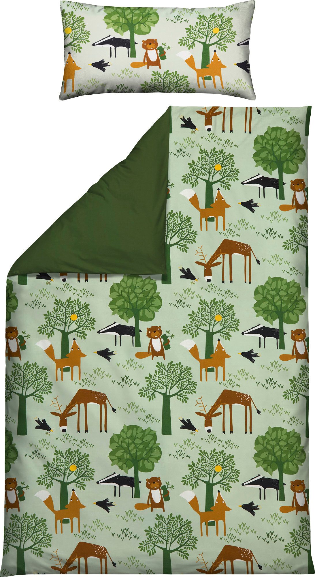 Erwin Müller Kinderbettwäsche Kinder-Wendebettwäsche, Renforcé, Renforcé Motiv: Waldtiere