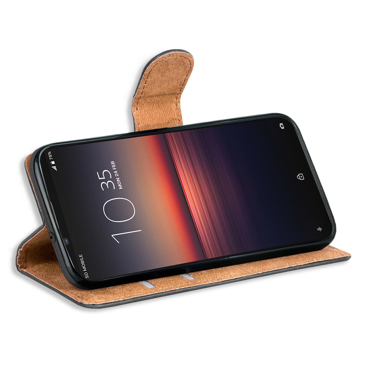CoolGadget Handyhülle Wallet Klapp Tasche Book Case für Sony Xperia 1 II 6,5 Zoll, Hülle Klapphülle Flip Cover Etui Schutzhülle