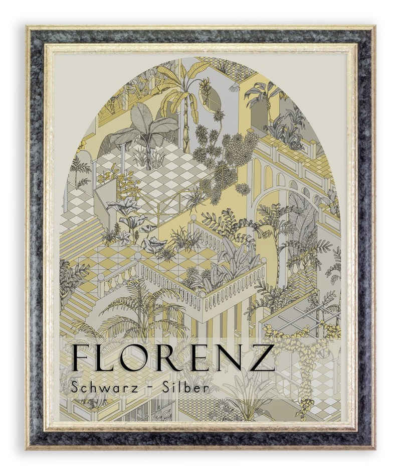BIRAPA Einzelrahmen Bilderrahmen Florenz, (1 Stück), 20x20 cm, Schwarz Silber, Holz