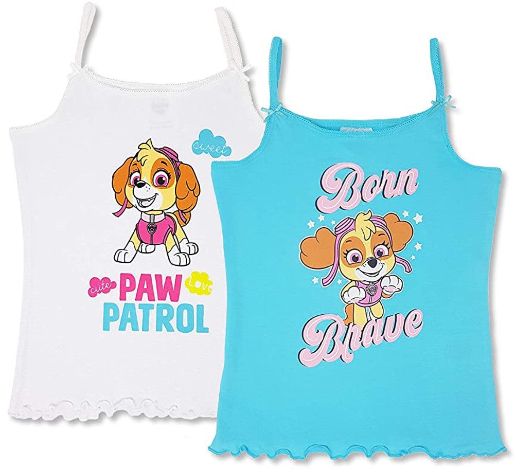 PAW PATROL Unterhemd 2x Mädchen Unterhemden Doppelpack 98/104 110/116 122/128 (Packung, 2er PACK)