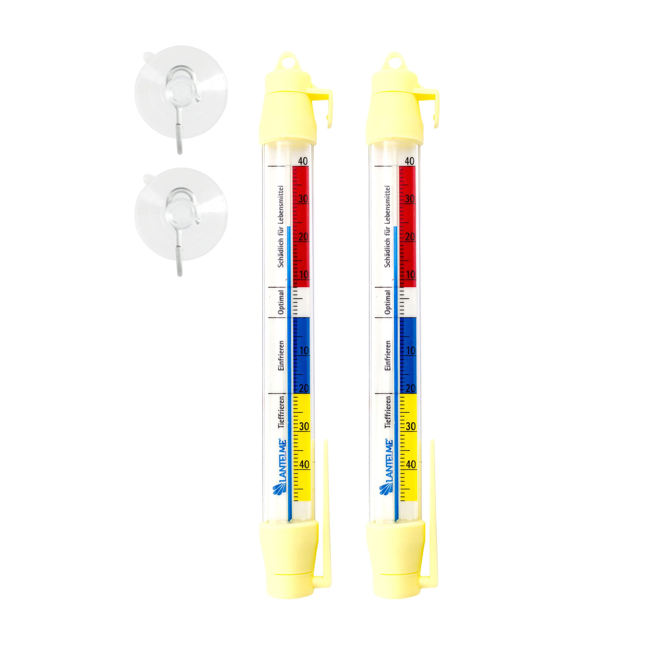 Lantelme Kühlschrankthermometer Kühlschrankthermometer mit farbiger Skala – mit Saugnapf