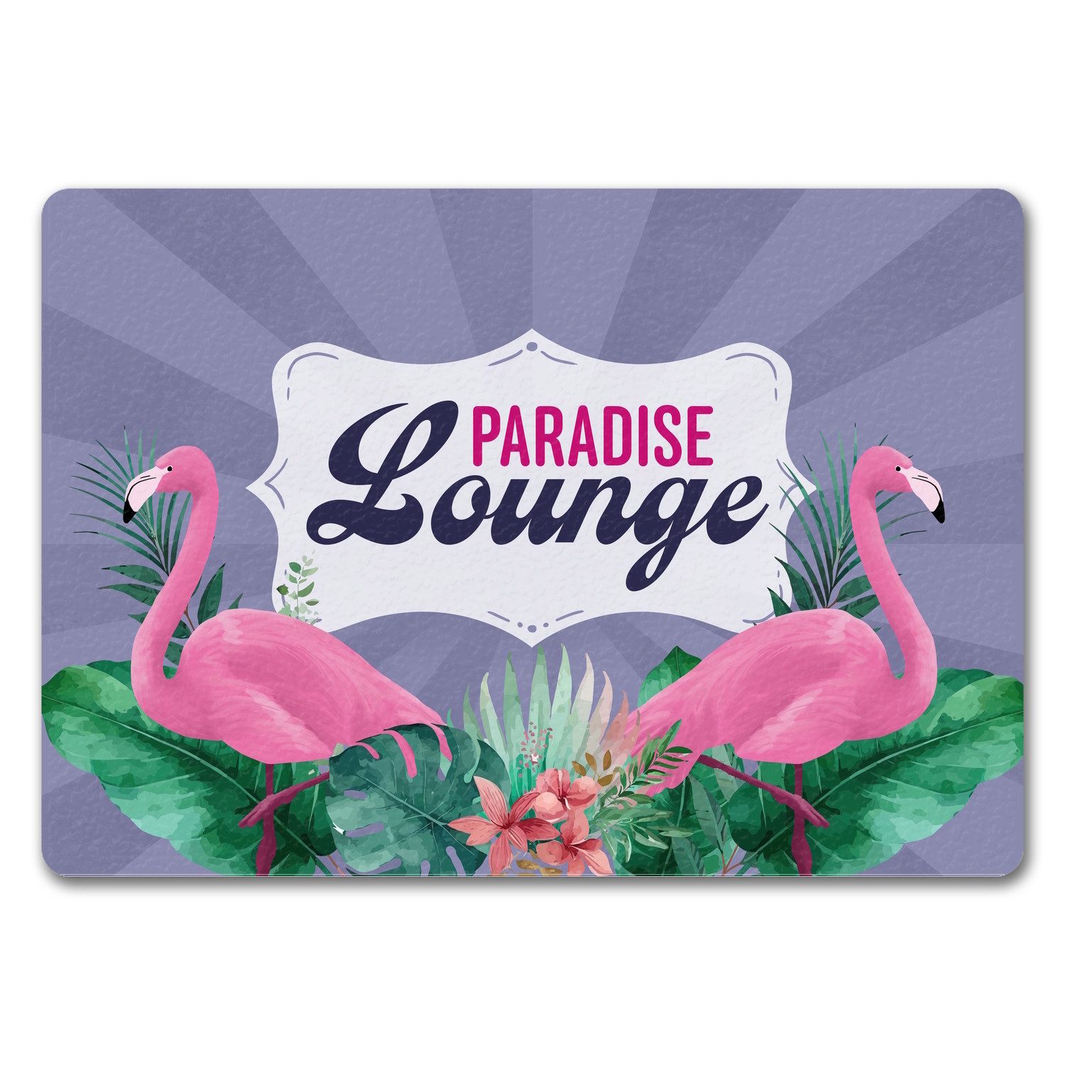 speecheese Fußmatte Paradise Lounge Flamingo Fußmatte in 35x50 cm ohne Rand im tropischen