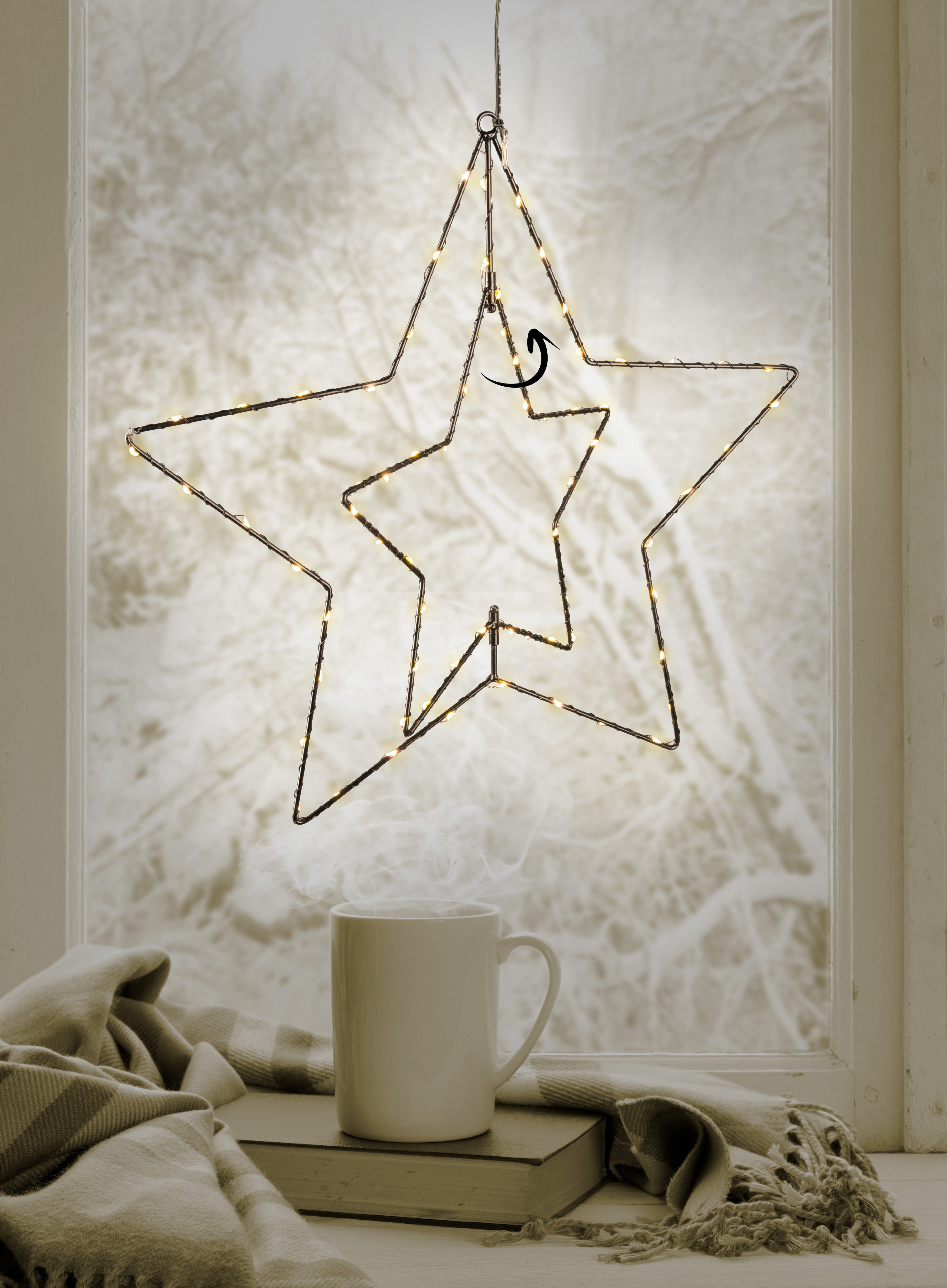 näve Dekolicht 3D Stern, LED fest integriert, Warmweiß, Weihnachtsdeko aussen