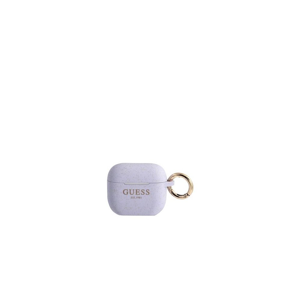 Guess Handyhülle GUESS Cover Silikon Glitter Violet für AirPods 3 Apple AirPods 3