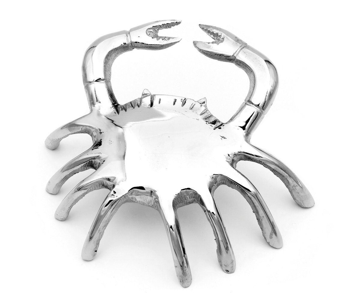Dekofigur Silber Gold Krebsfigur Metallfigur Krebs Meerestier Krabbe Brillibrum Dekofigur