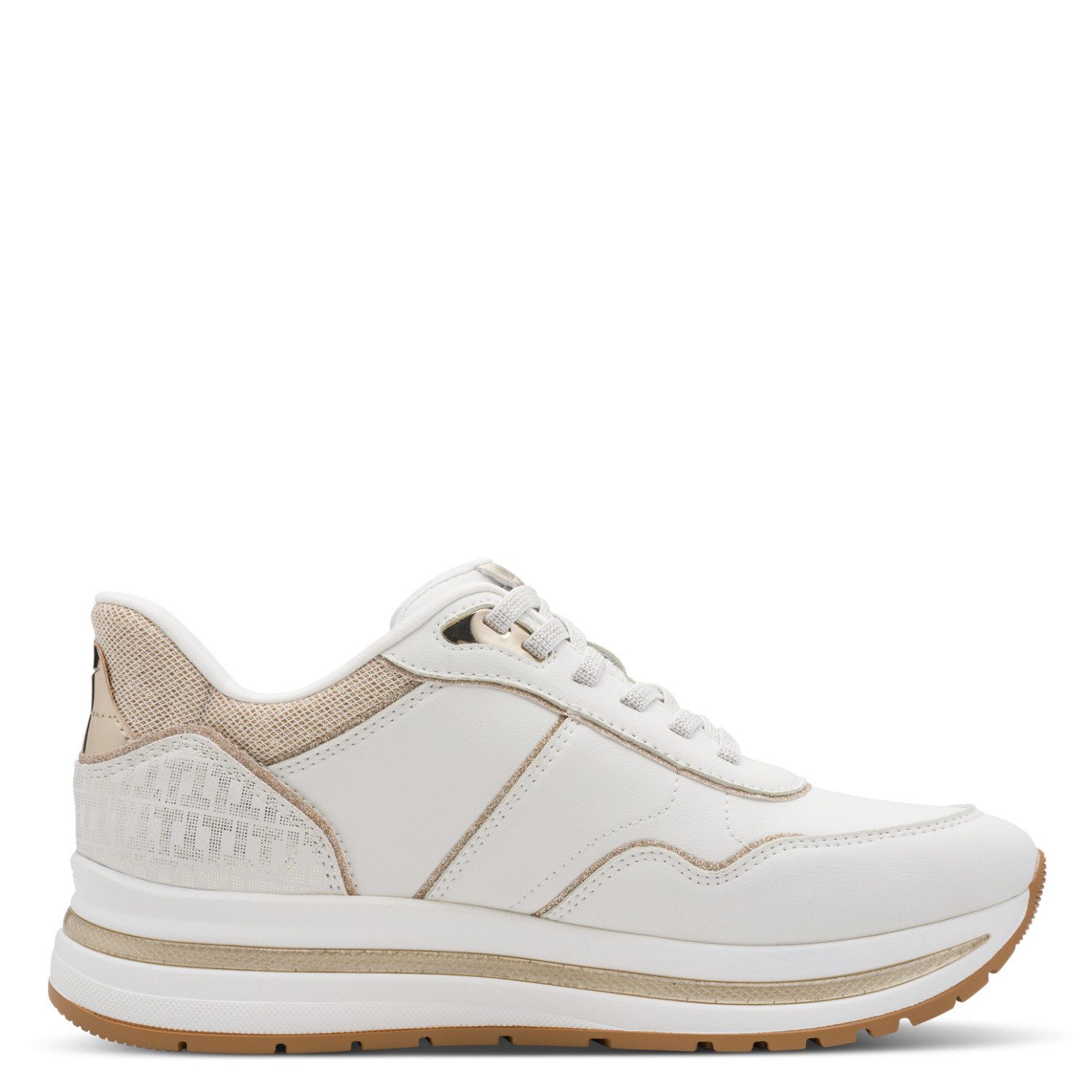 Tamaris Plateausneaker, Freizeitschuh, Halbschuh, Schnürschuh mit Kontrast-Paspellierung