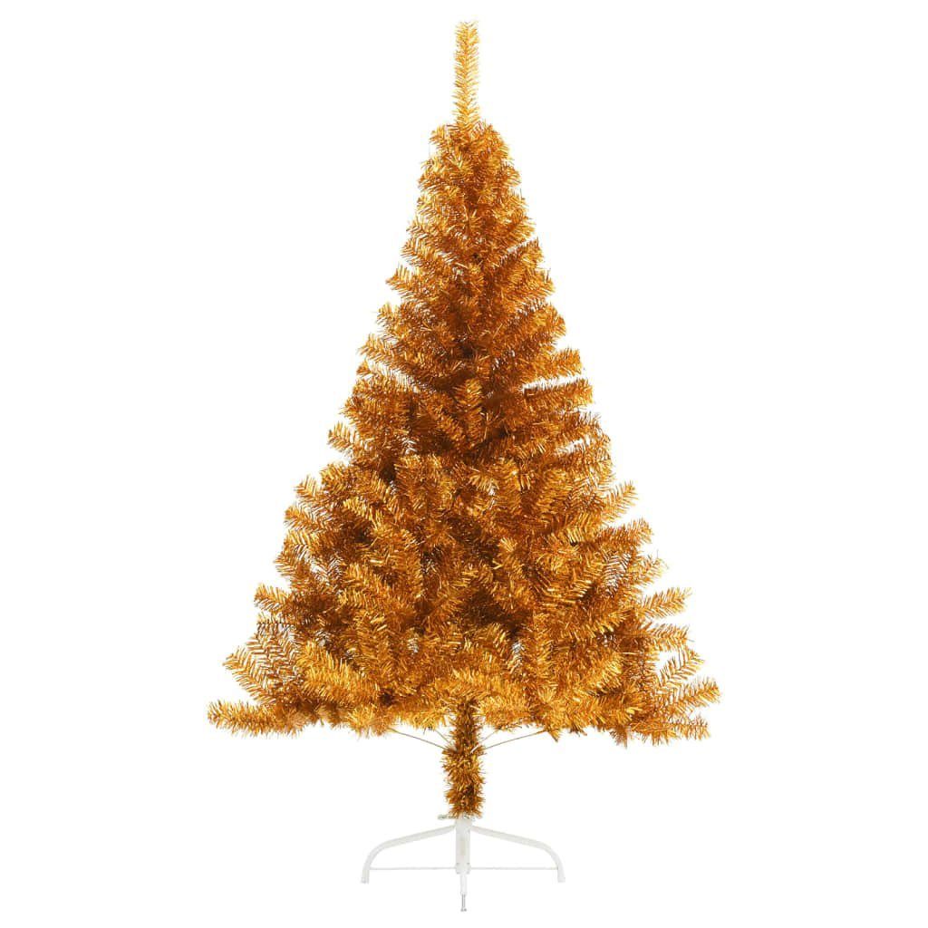 mit cm Ständer furnicato Weihnachtsbaum Halb-Weihnachtsbaum Künstlicher PET Gold 120 Künstlicher