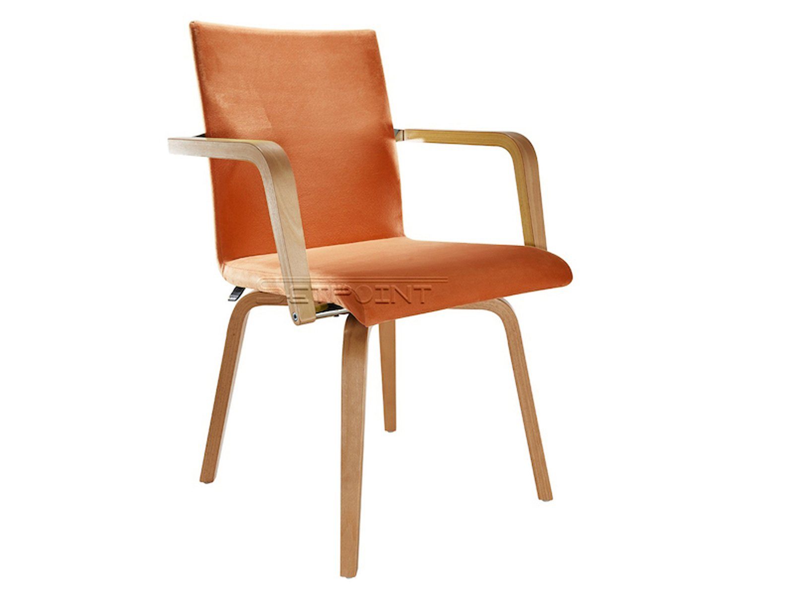 Mauser Sitzkultur Armlehnstuhl, ergonomischer Senioren-stuhl mit Armlehnen, Besucherstuhl Stoffbezug Terracotta