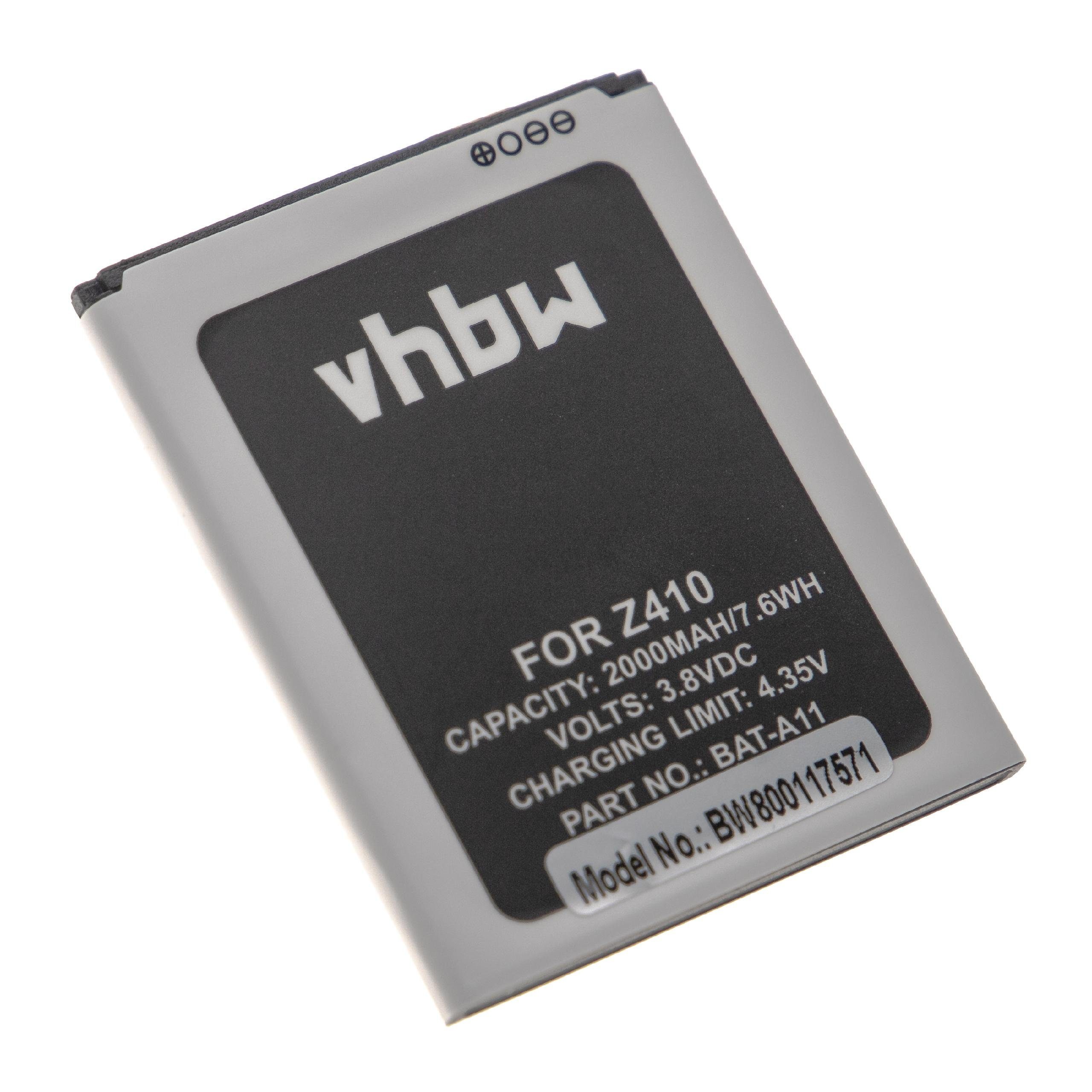 vhbw Smartphone-Akku Ersatz für Acer BAT-A11 für Mobilfunk (2000mAh, 3,8V, Li-Ion) 2000 mAh