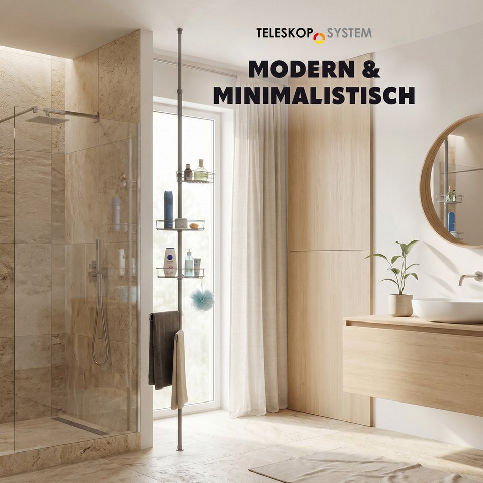 bremermann Teleskopregal Badregal ausziehbar bis max. 290 cm