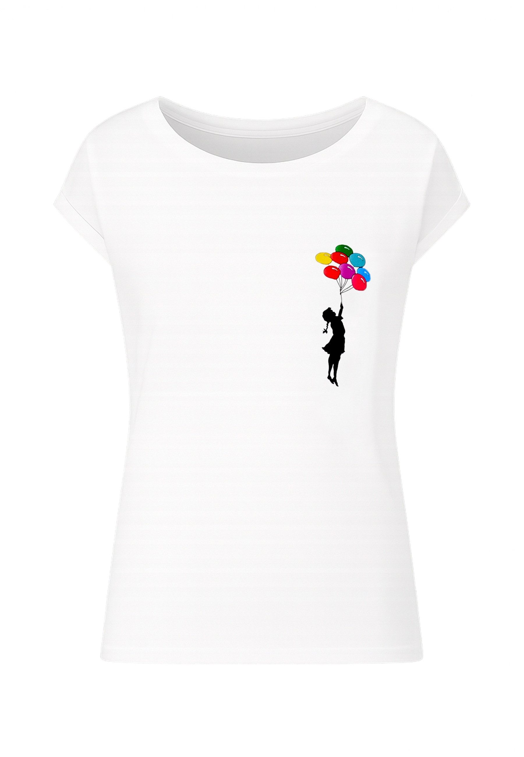 Kurzarmshirt Merchcode Damen Ladies Girl Floating Away T-Shirt