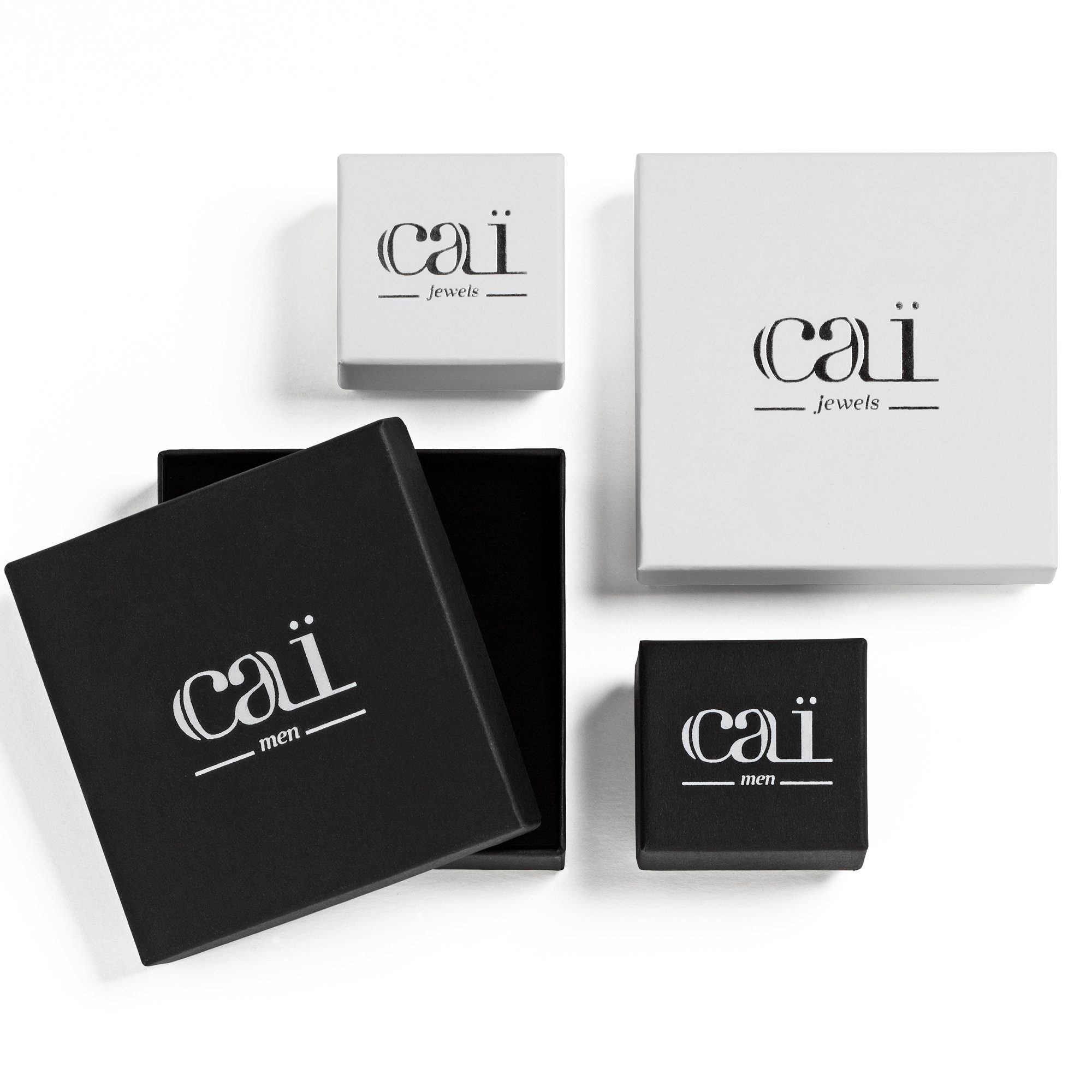 CAÏ Single-Ohrstecker 925 oxidiert Silber