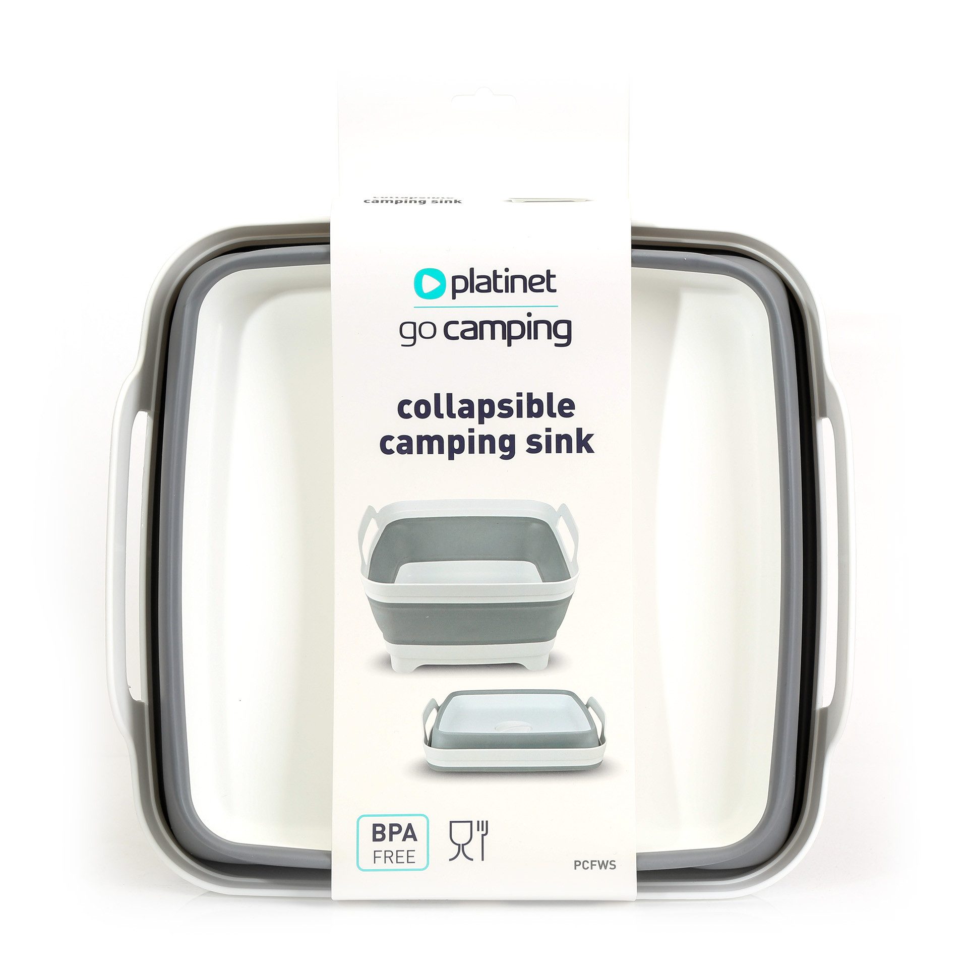 Platinet Picknickkorb Camping Sink Travel Sink Zusammenklappbares Waschbecken