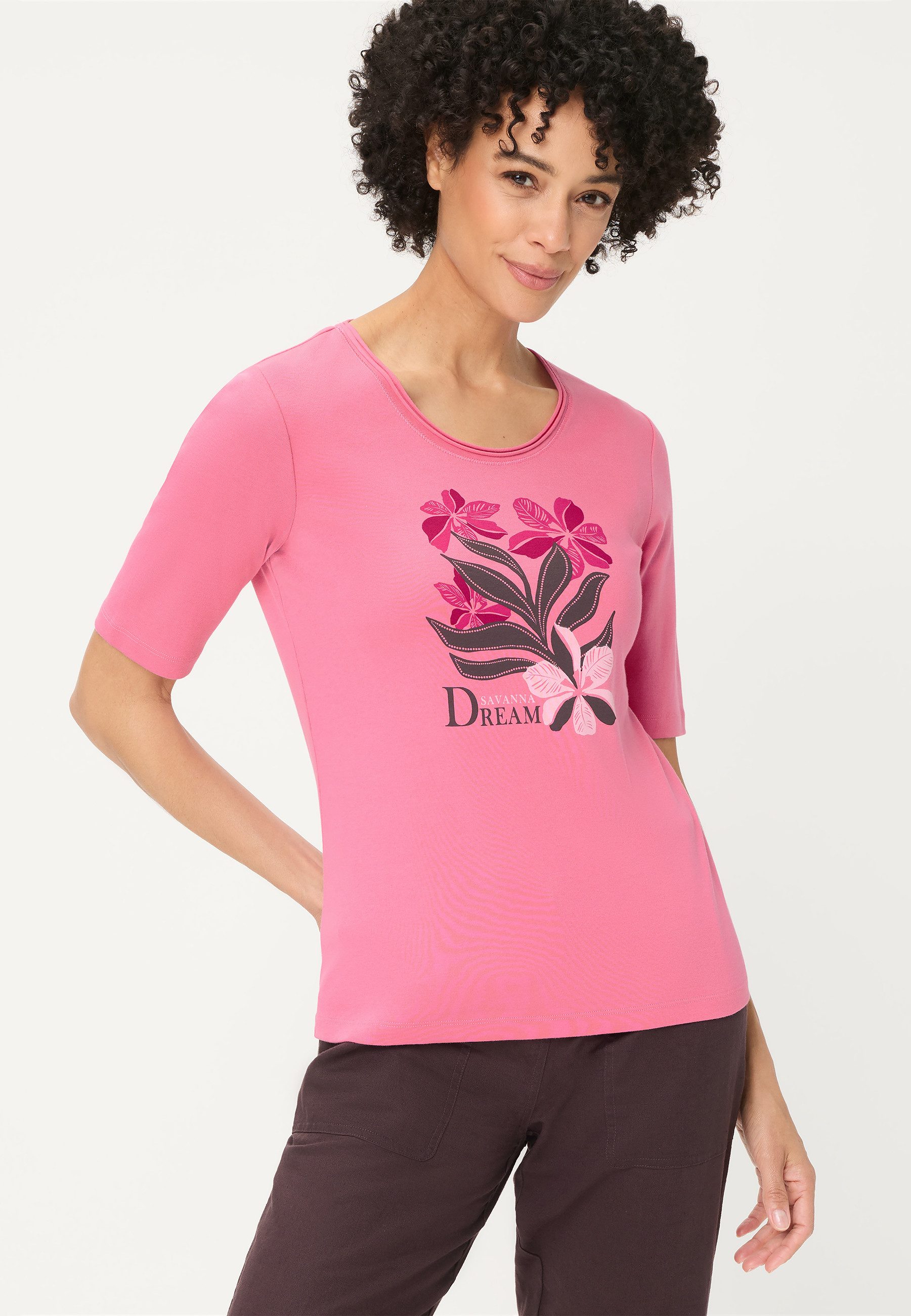 Olsen T-Shirt mit Placement-Print und Rundhalsausschnitt