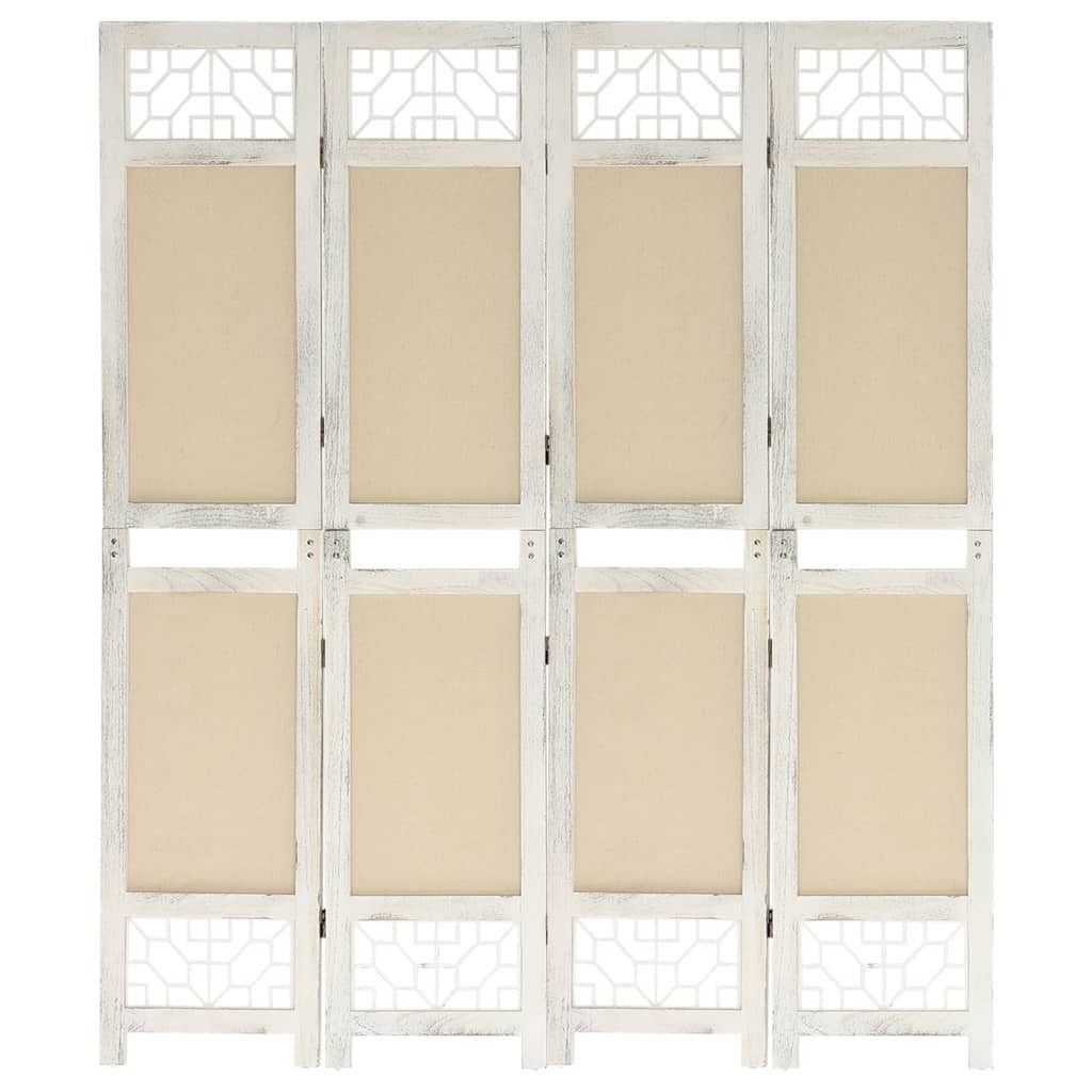 vidaXL Paravent Paravent 4-Panel Room Divider Cream 140x165 cm Fabric