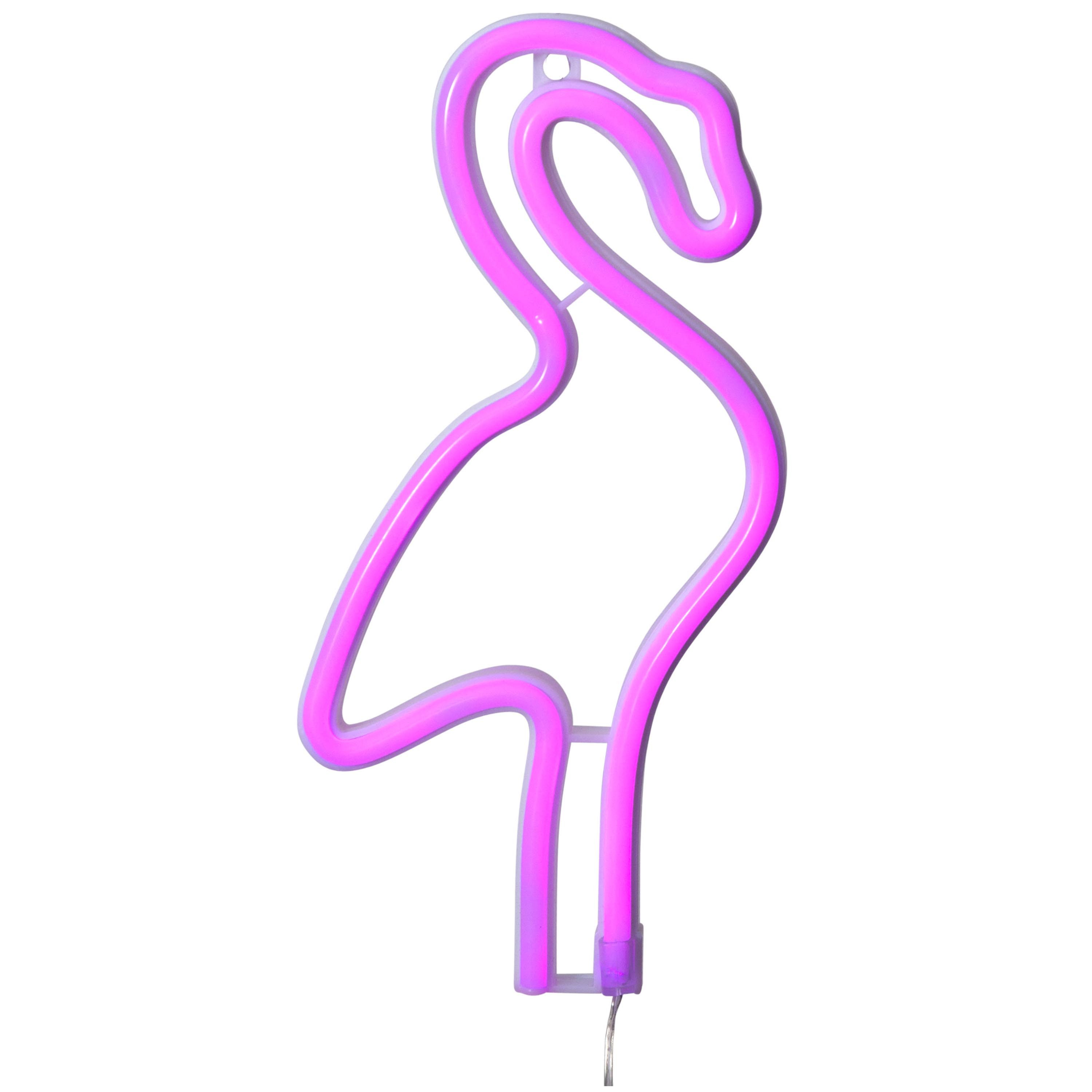 STAR TRADING LED Dekolicht NeonLight, Batterie Deko-Silhouette LED Flamingo Neonlight