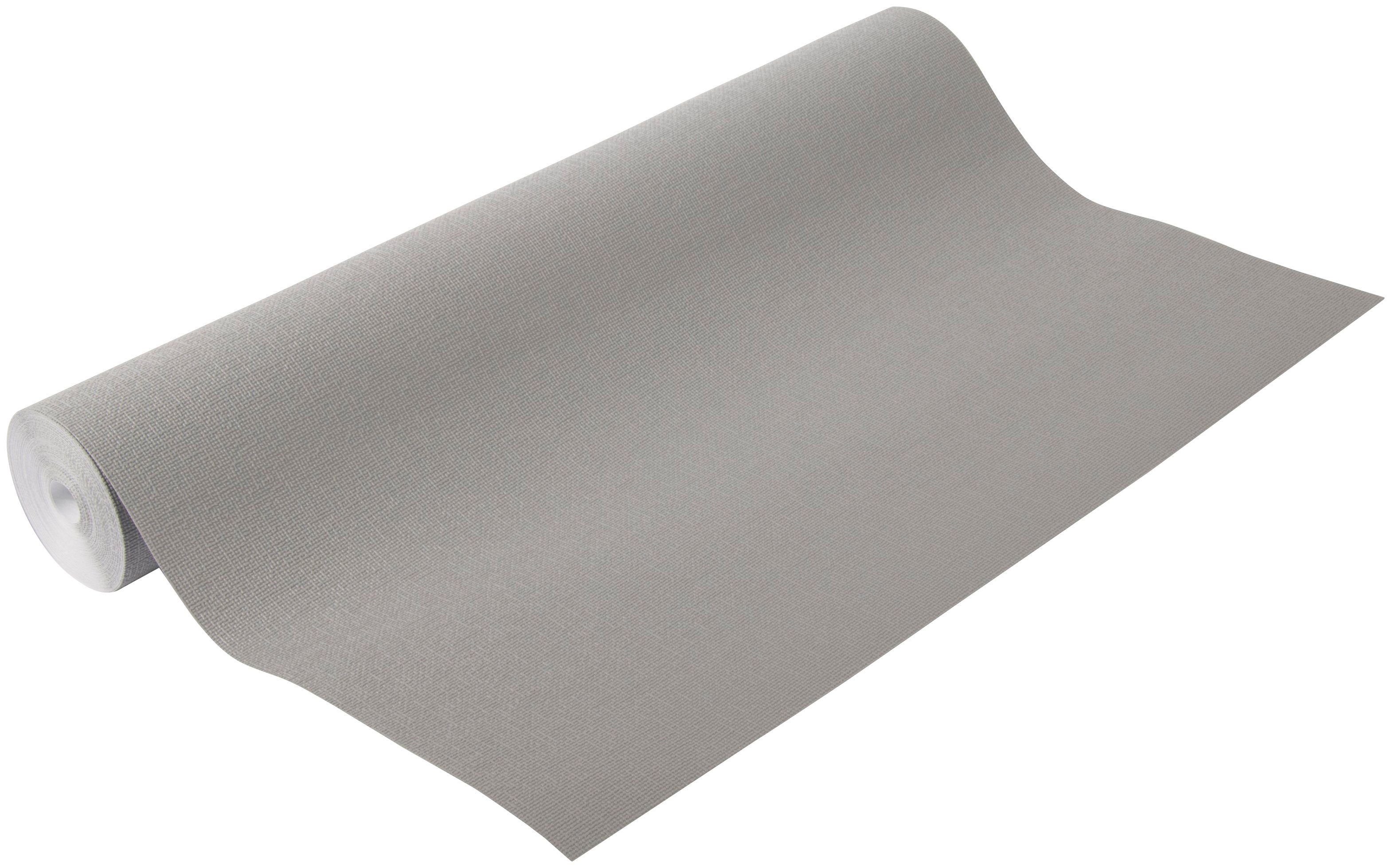 Superfresco Easy Vliestapete Textil Uni, aufgeschäumt, uni, (1 St), Grau - 10m x 52 cm