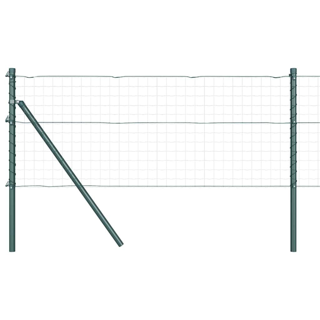 vidaXL Bett Eingebetteter Zaunpfosten 7 stk. Grün Pulverbeschichteter Stahl (7-tlg)