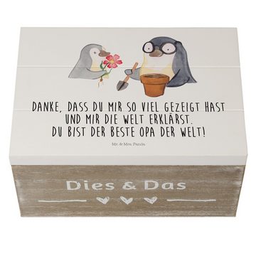 Mr. & Mrs. Panda Dekokiste Pinguin Opa Blumen pflanzen - Weiß - Geschenk, Lieblingsopa, Großvate (1 St)
