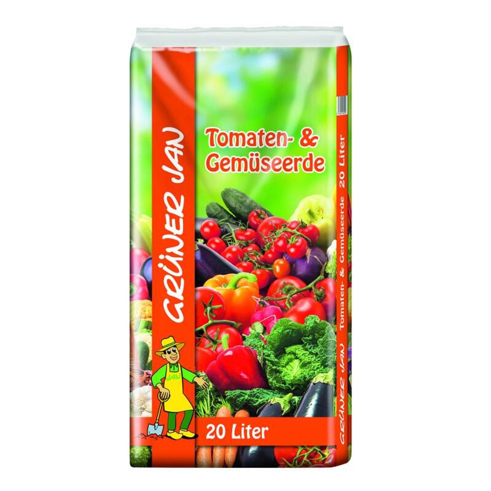 Wilsaflor Pflanzendünger Grüner Jan Tomaten- & Gemüseerde 20L – 120 Säcke, aromatische Ernte
