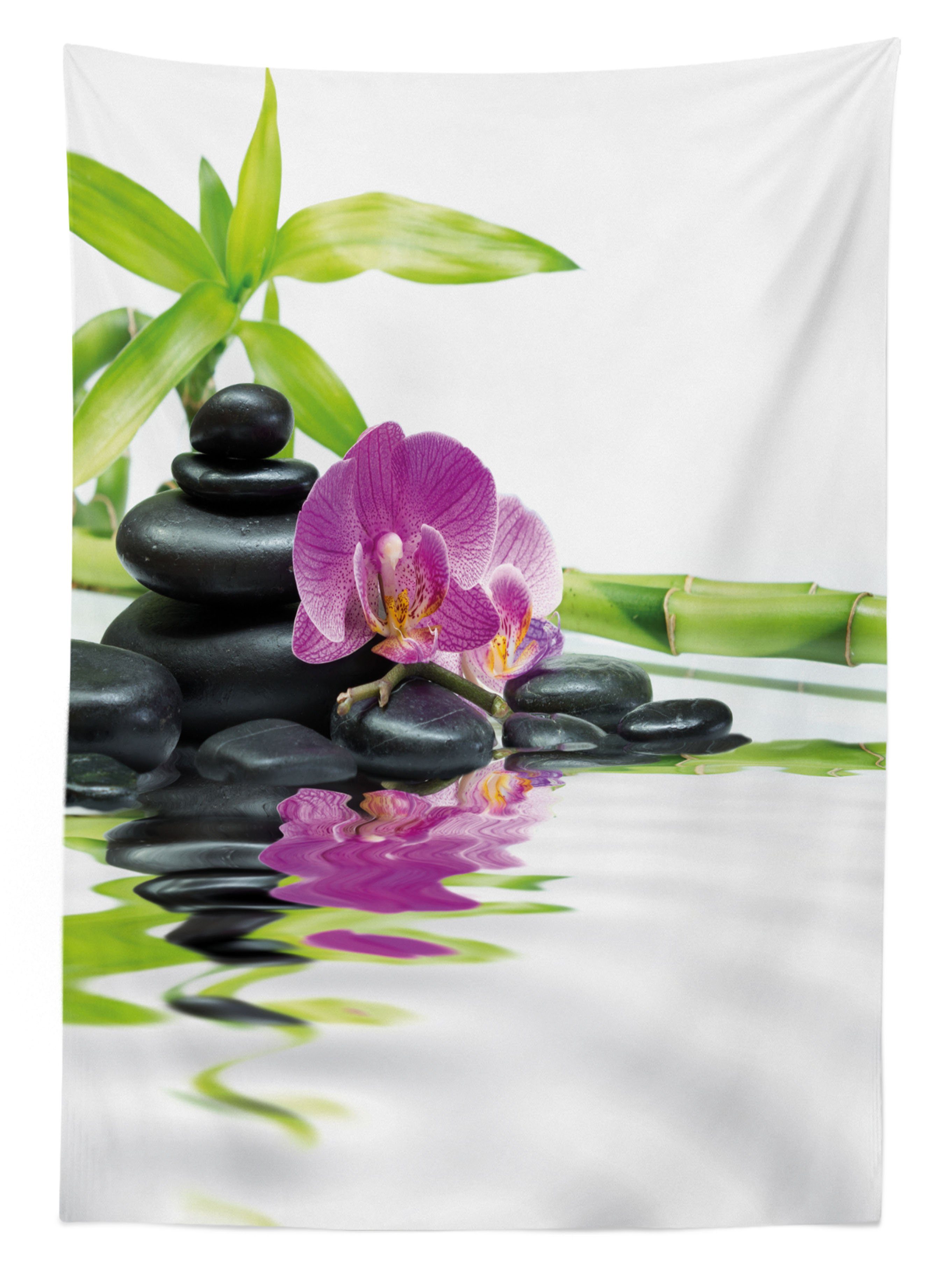 Purple Zen den Farben, Bambusse Abakuhaus Tischdecke Außen Farbfest geeignet Waschbar Für Bereich Orchid Motiv Klare