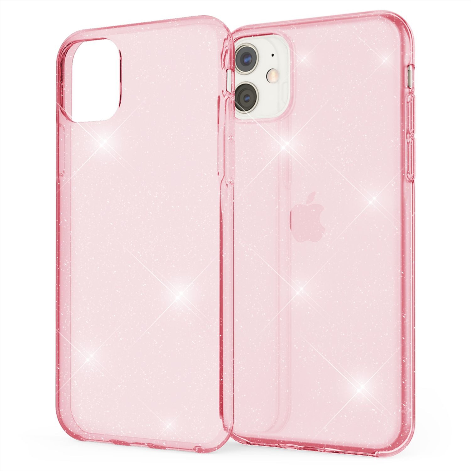 Nalia Smartphone-Hülle Apple iPhone 11 15,5 cm (6,1 Zoll), Klare Glitzer Hülle / Silikon Transparent / Glitter Cover / Bling Case