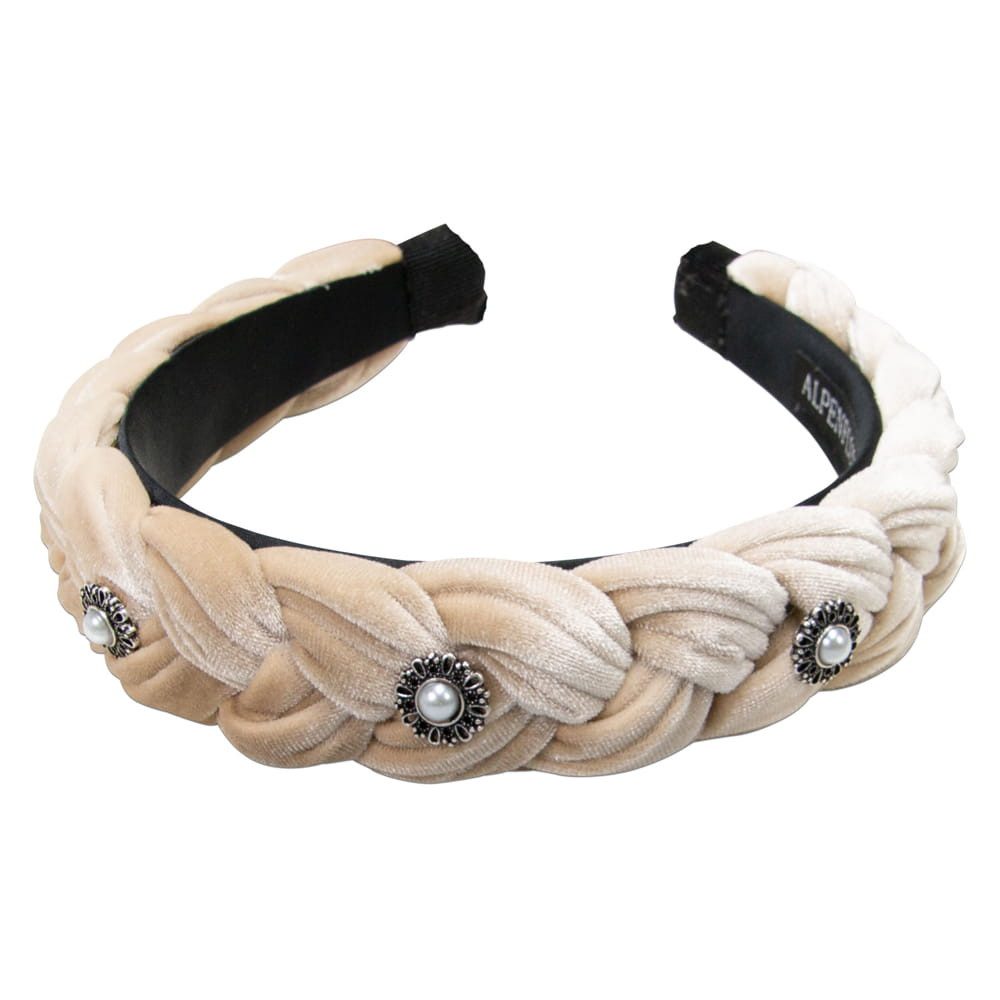 Alpenflüstern Haarreif Samt-Haarreif Flechtoptik Helena beige