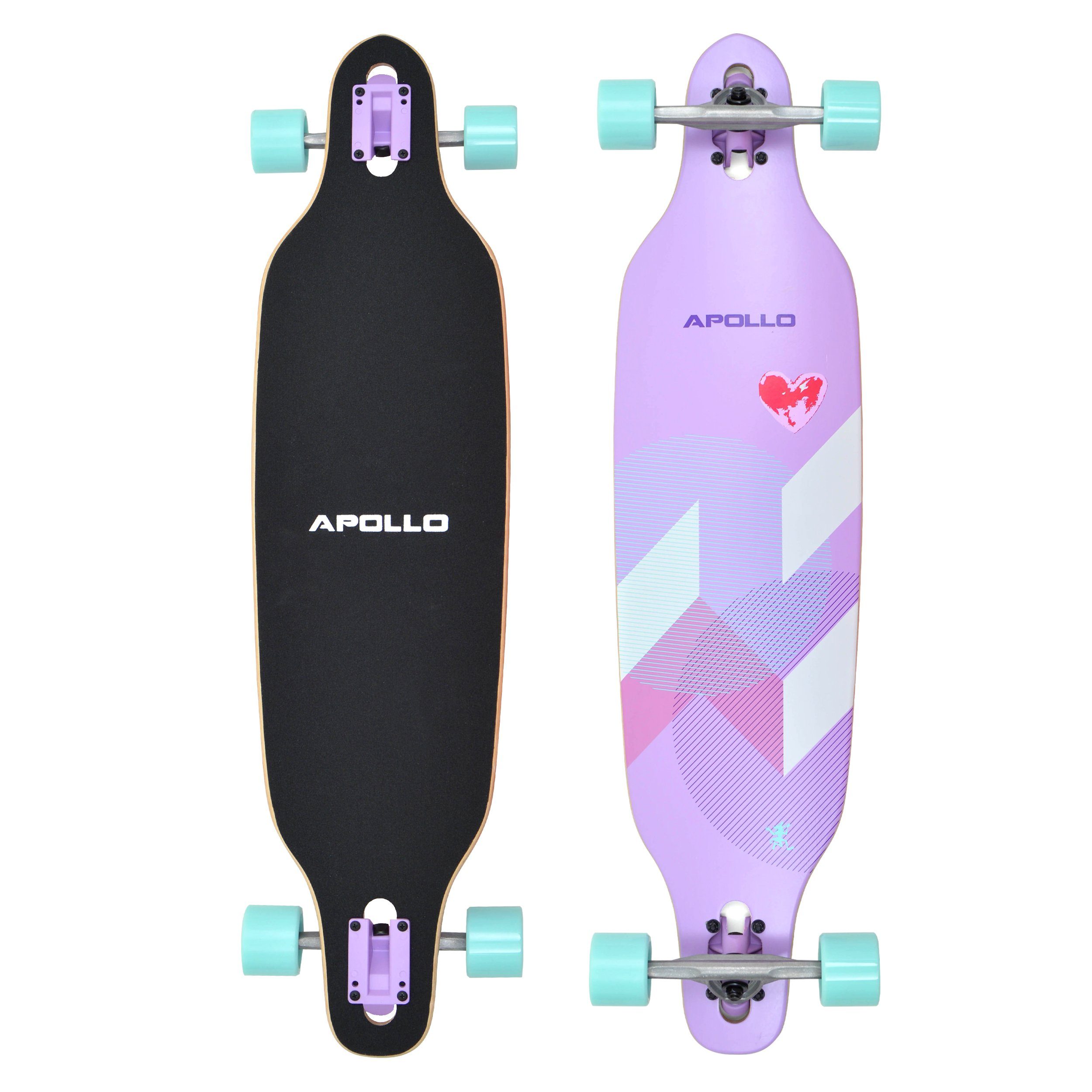 Apollo Longboard Twin Tip DT Longboard 38", aus Holz mehrlagig verleimt für Idealen Flex & Stabilität
