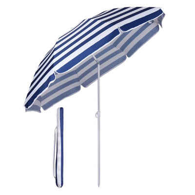 Sekey Sonnenschirm Ø 160 cm Balkonschirm Rund Strandschirm Sonnenschirm mit Schutzhülle, LxB: 160,00x160,00 cm, Neigungswinkel verstellbar, Höhe verstellbar, mit Tragetasche