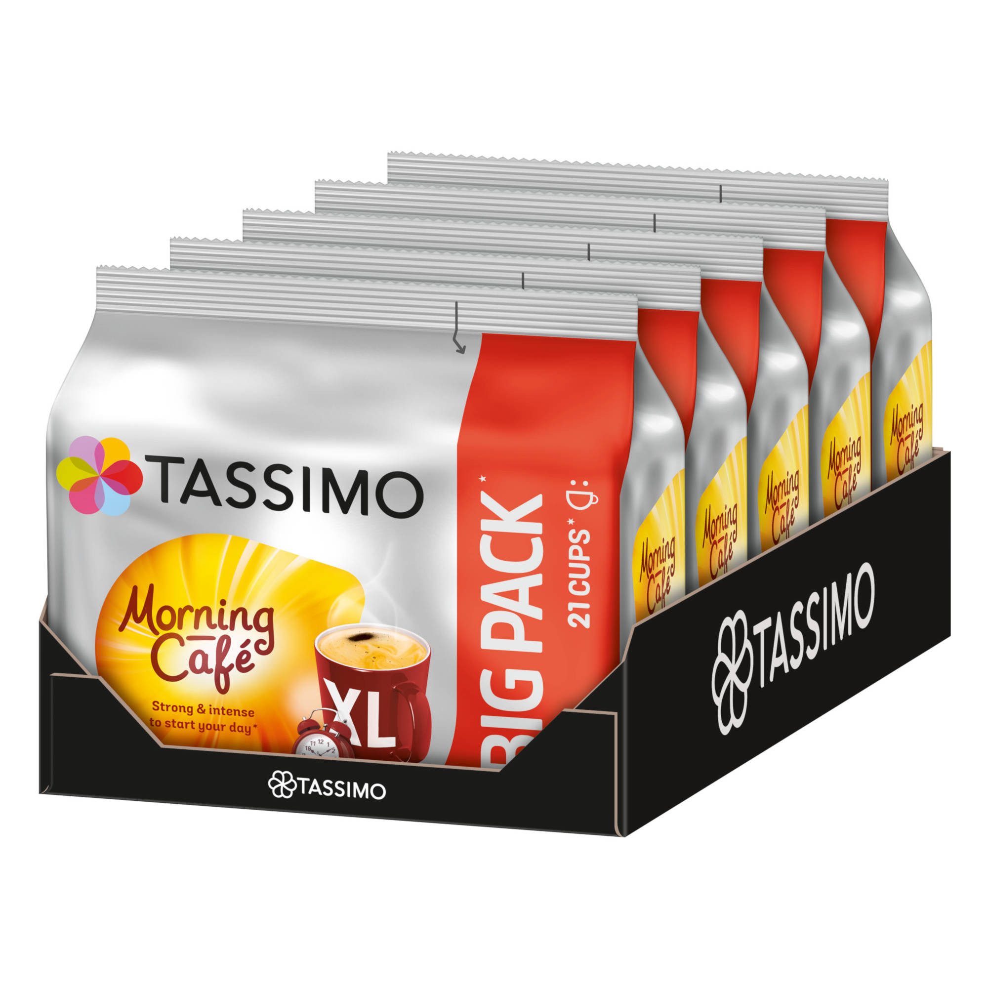 TASSIMO Kaffee Kapseln Morning Café XL Big Pack T Discs 5x21 Getränke Kaffeekapseln, 820 g, (Packung, 5er Pack)