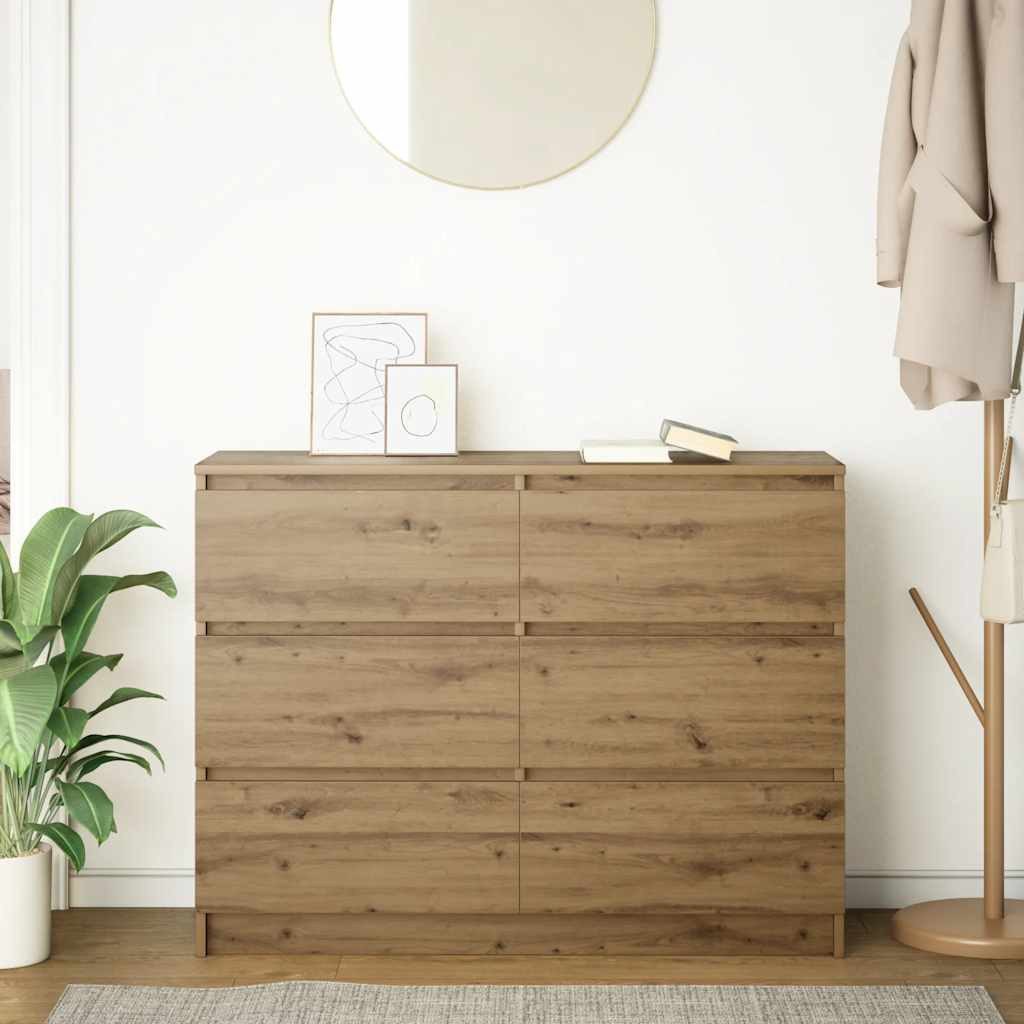 vidaXL Sideboard Sideboard Artisan-Eiche 100x35x76 cm Holzwerkstoff (1 St) günstig online kaufen