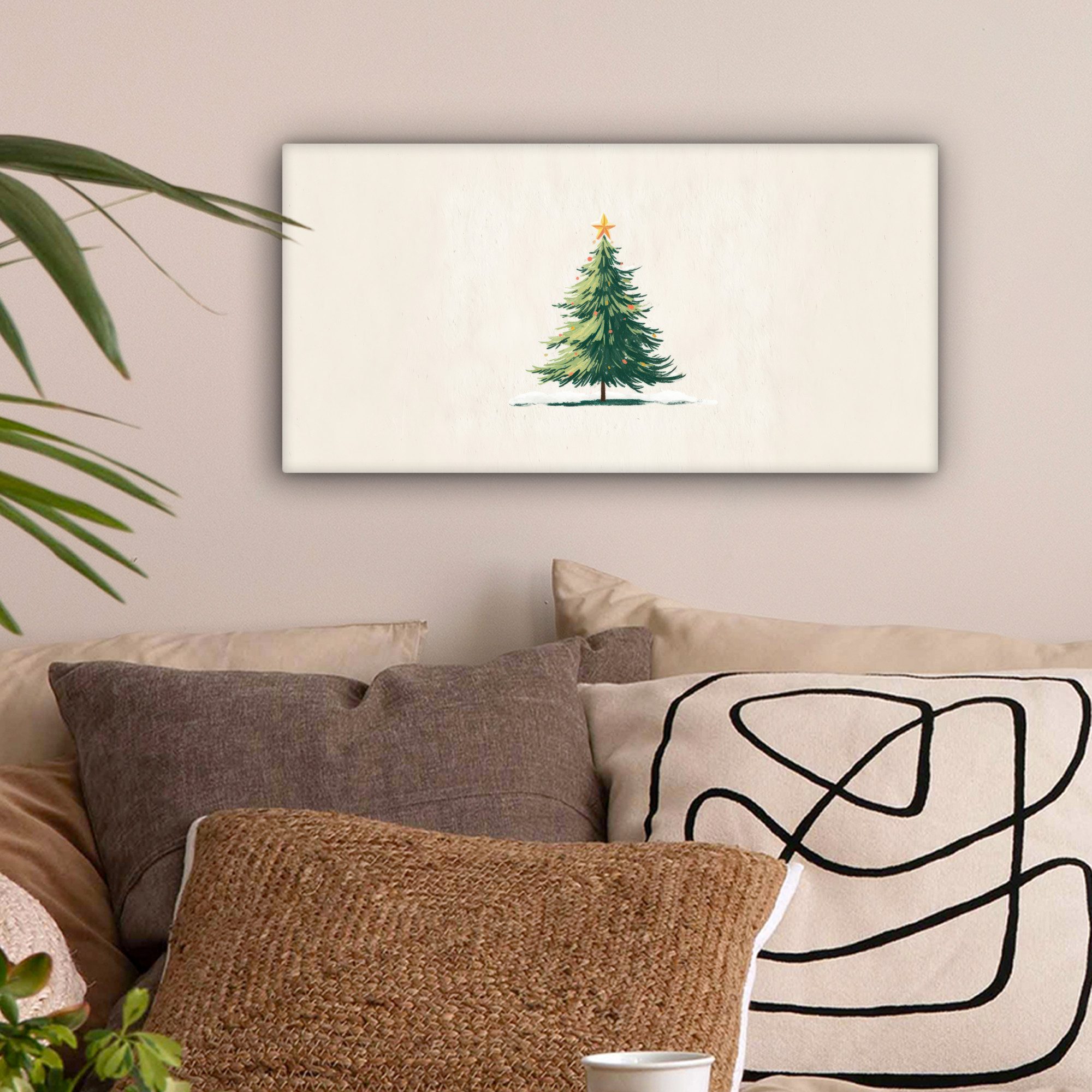 OneMillionCanvasses® Leinwandbild Panorama Weihnachtsbaum - Illustration günstig online kaufen