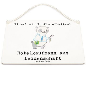 Mr. & Mrs. Panda Hinweisschild DIN A6 Hotelkaufmann Leidenschaft - Weiß - Geschenk, Hotelfachangeste, (1 St), Künstlerisch bedruckt