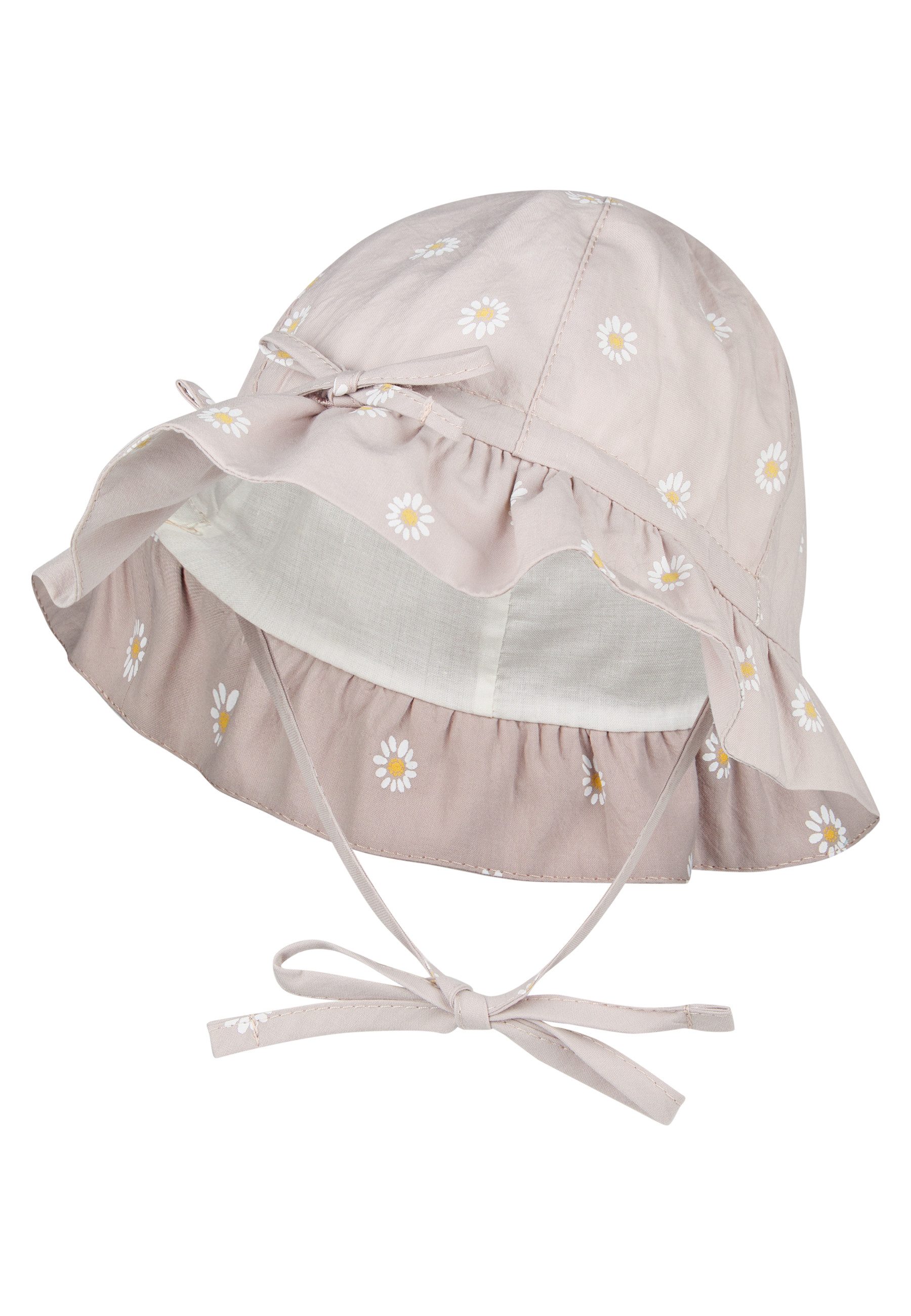 Sterntaler® Sonnenhut Hut Gänseblümchen (1-St) Hut aus Baumwolle m Gänseblümchen, Größenband, Bindeband & Bio-Futter