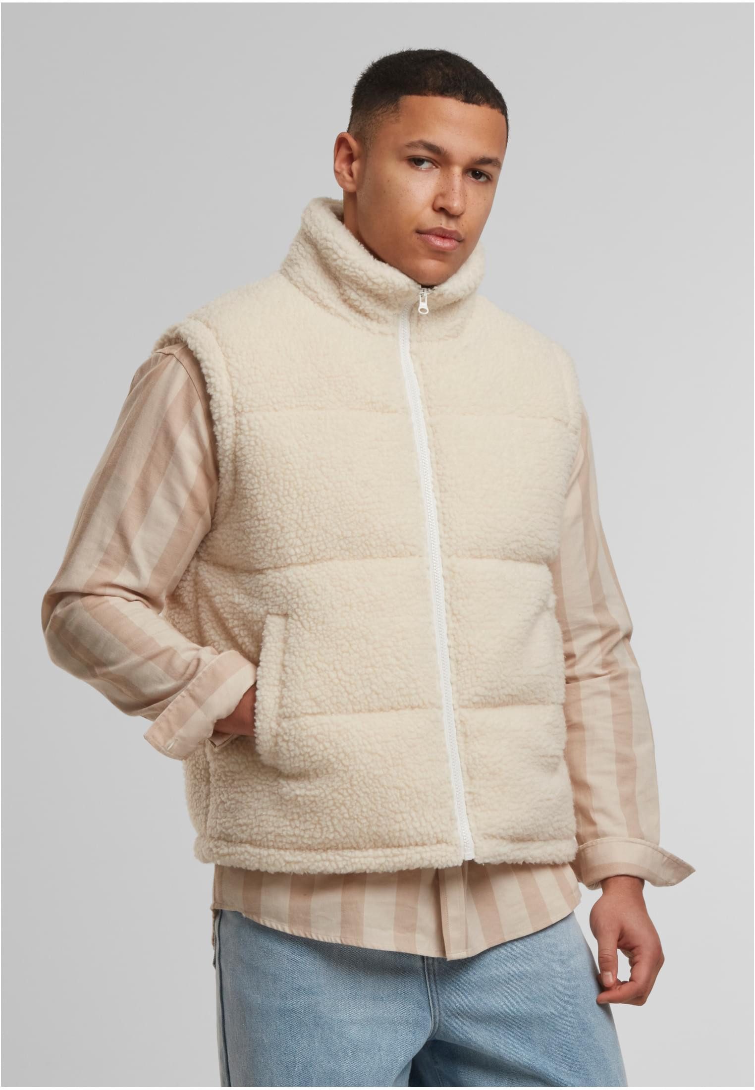 URBAN CLASSICS Funktionsweste Herren Basic Teddy Puffer Weste